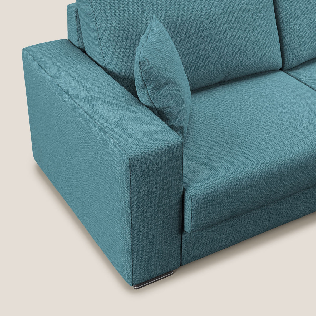 Marte divano angolare in tessuto smacchiabile impermeabile T08 azzurro - divitt.sbs