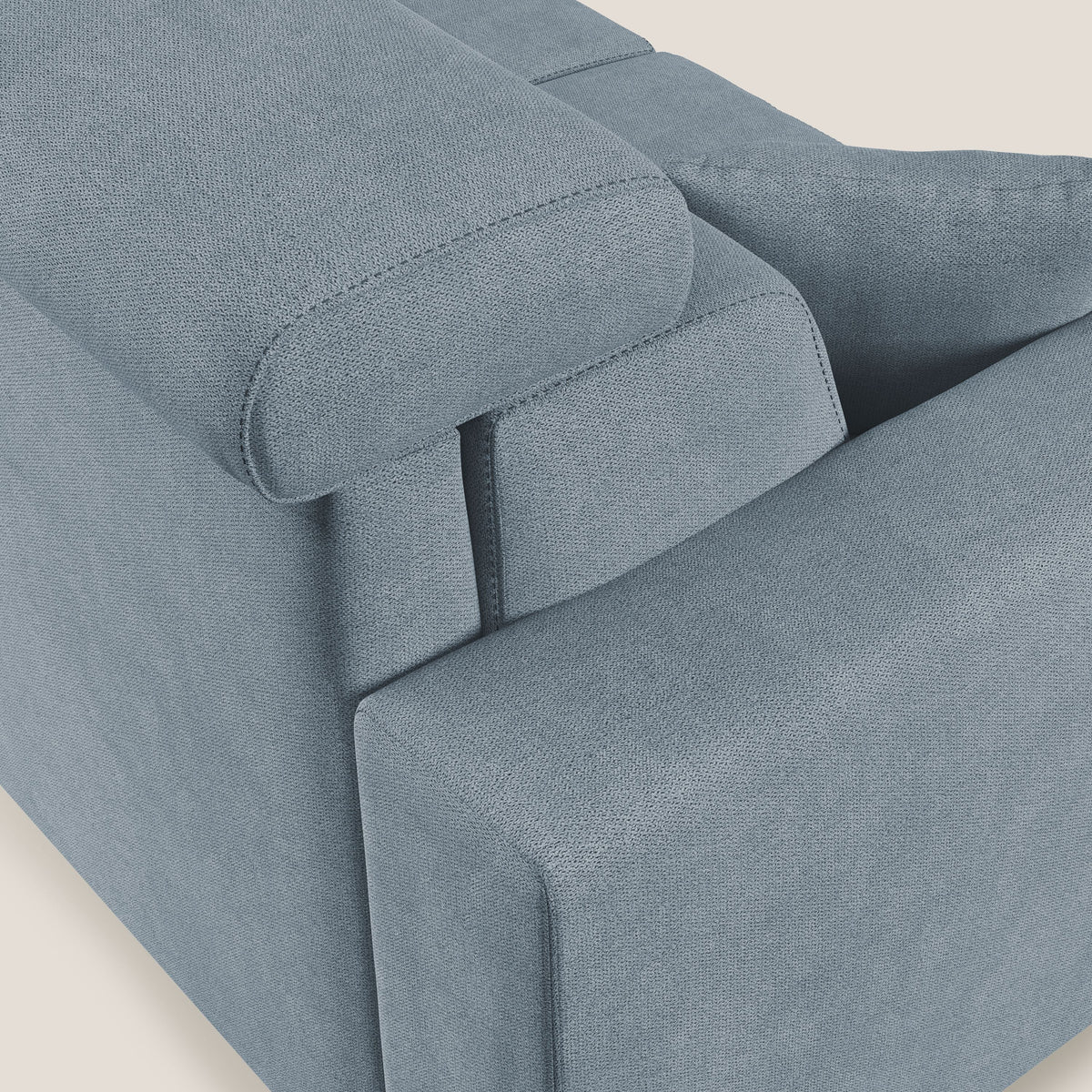 Pegaso divano letto angolare con poggiatesta reclinabili e rivestimento impermeabile T02 carta da zucchero - divitt.sbs