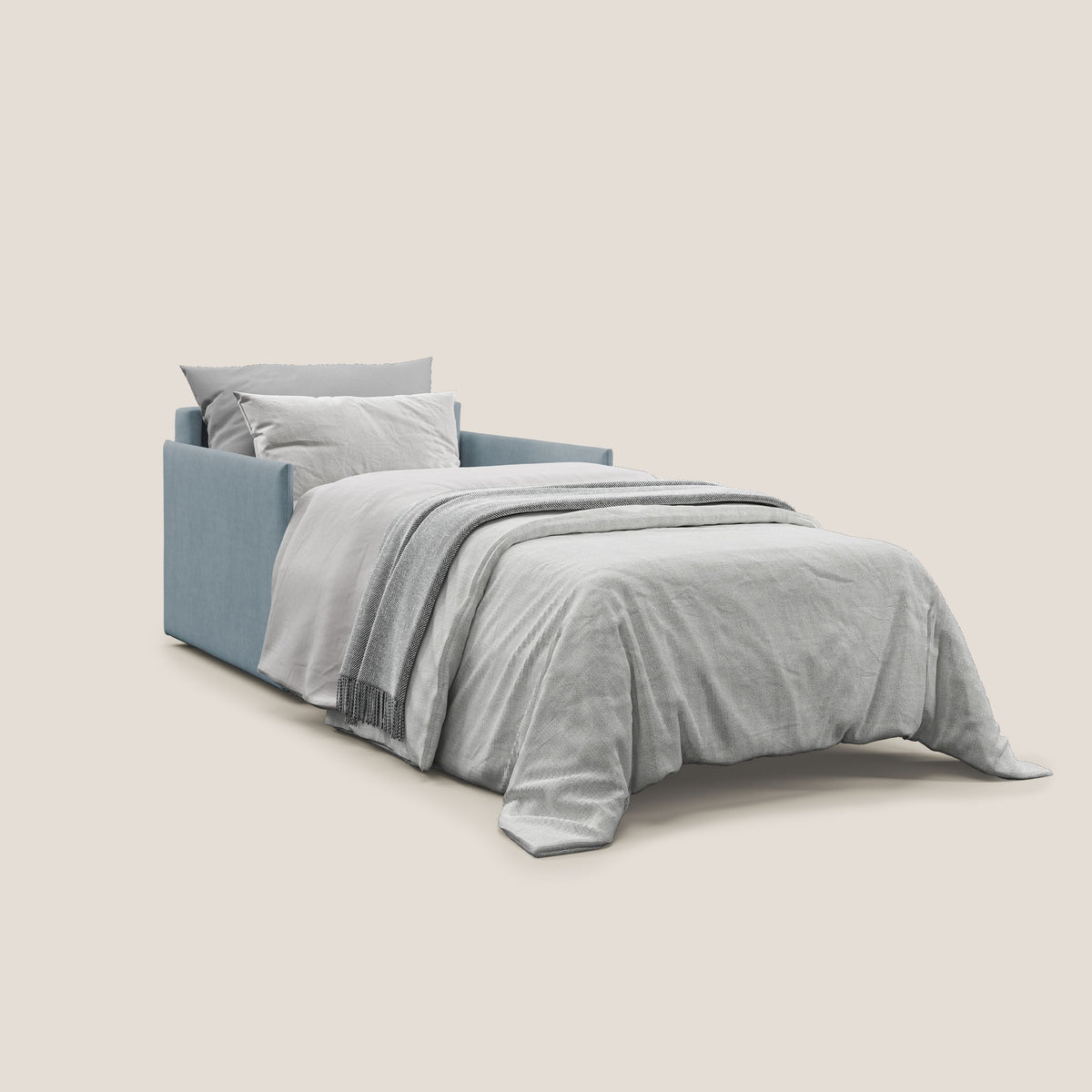 Evans poltrona letto in morbido tessuto impermeabile T02 carta da zucchero - divitt.sbs
