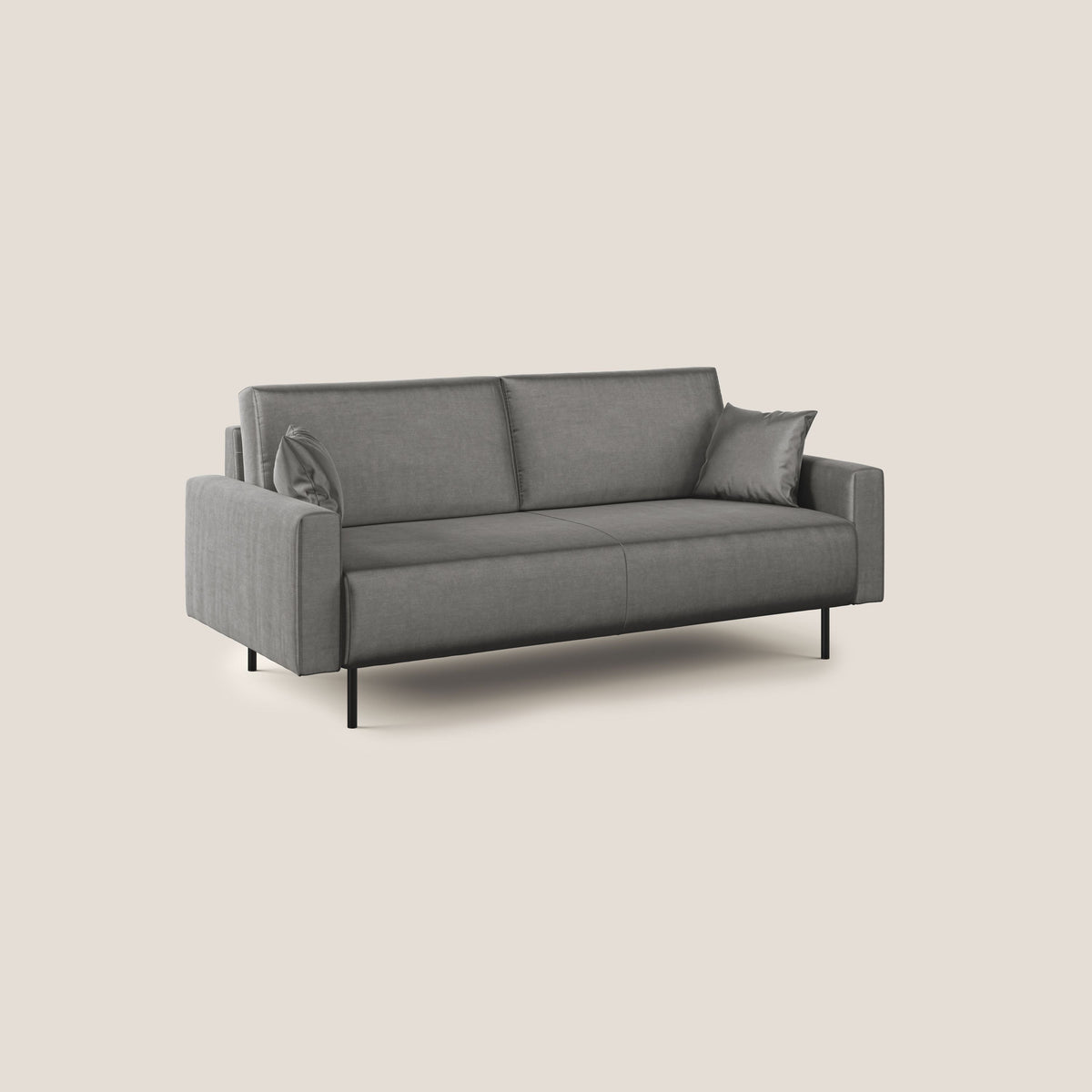 Arthur divano moderno in velluto morbido impermeabile T01 grigio - divitt.sbs