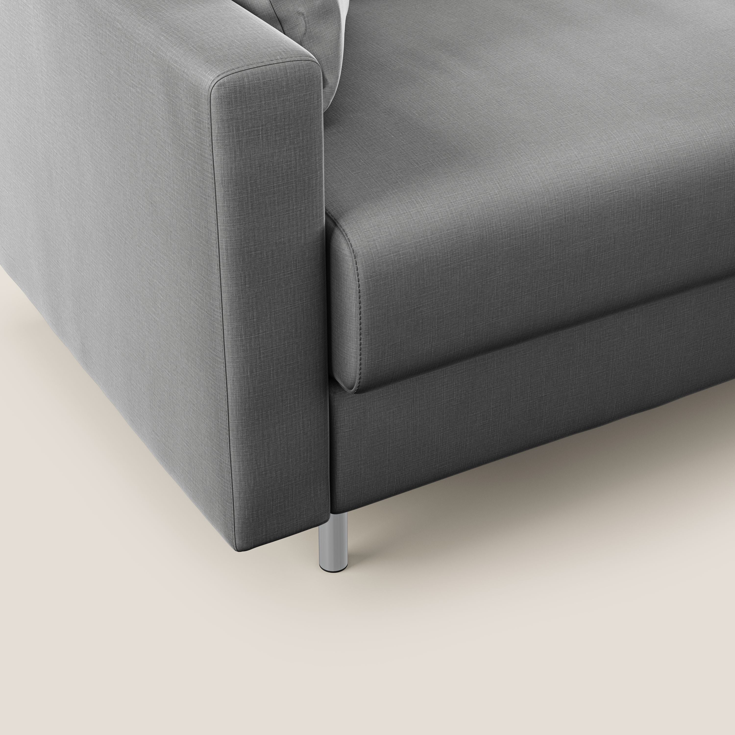 Andromeda divano letto matrimoniale in velluto morbido impermeabile T01 grigio - divitt.sbs