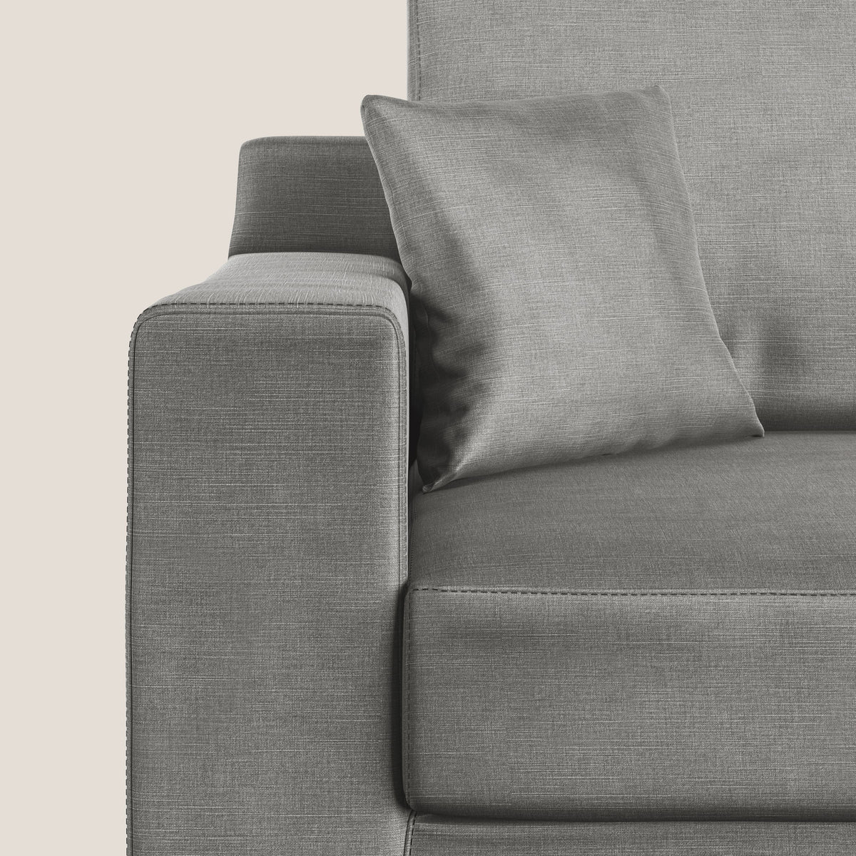 Michael divano moderno angolare con penisola in morbido velluto impermeabile T01 grigio - divitt.sbs