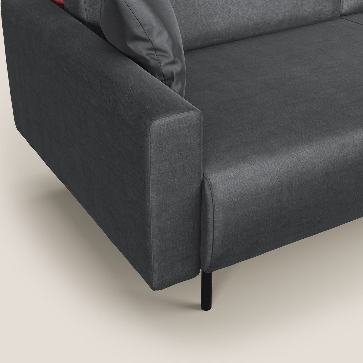 Arthur divano moderno in velluto morbido impermeabile T01 antracite - divitt.sbs