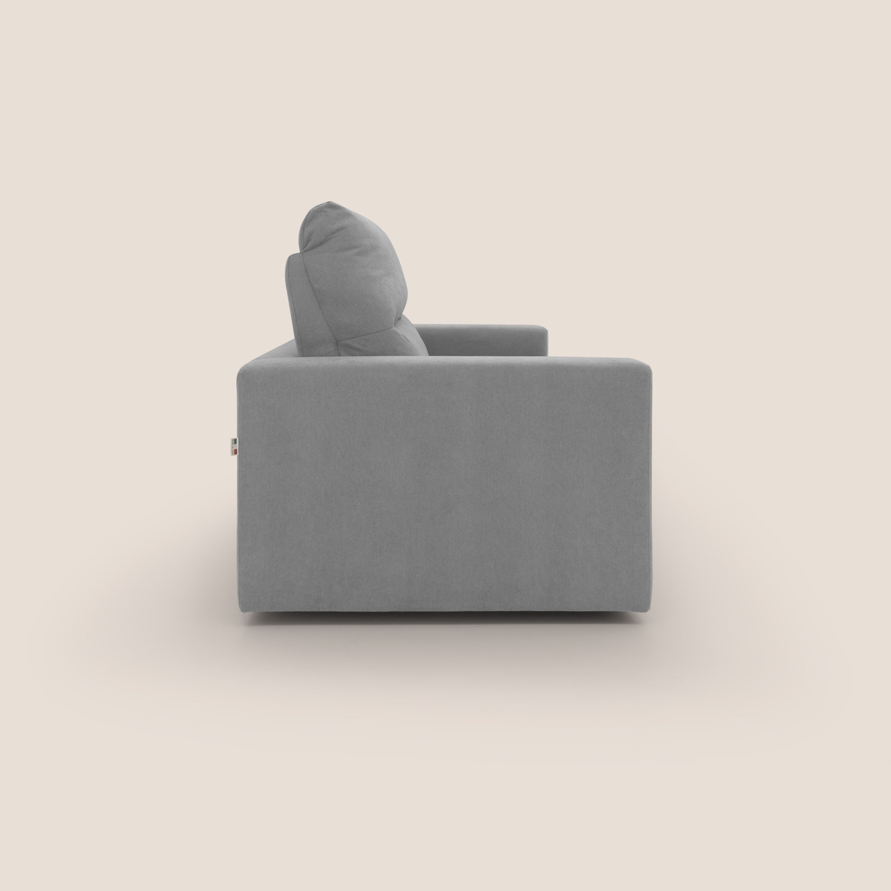 Paloma divano letto con materasso alto 18 cm con Aloe Vera in tessuto impermeabile grigio chiaro - divitt.sbs