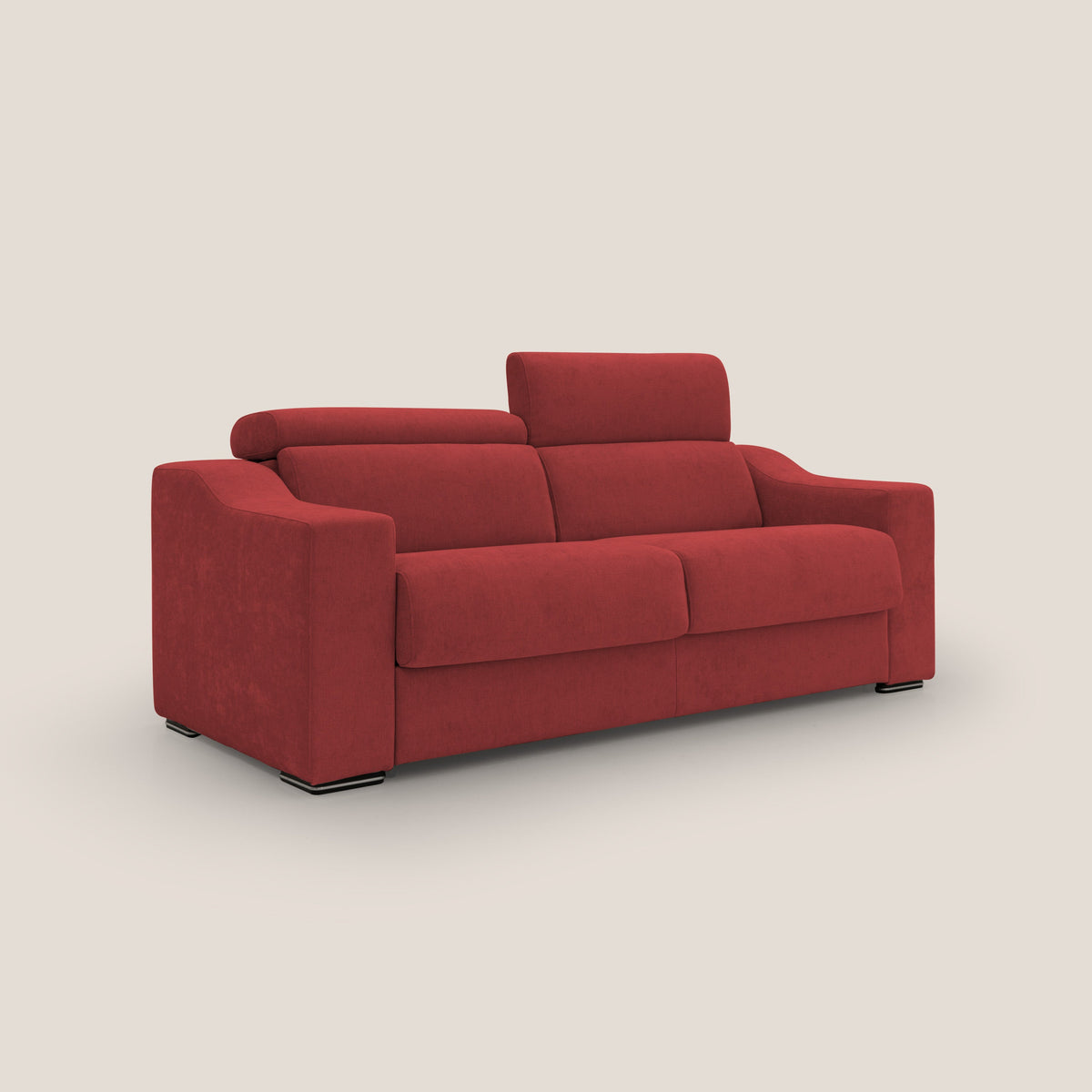 Bomber divano letto matrimoniale con poggiatesta in tessuto impermeabile T14 rosso - divitt.sbs