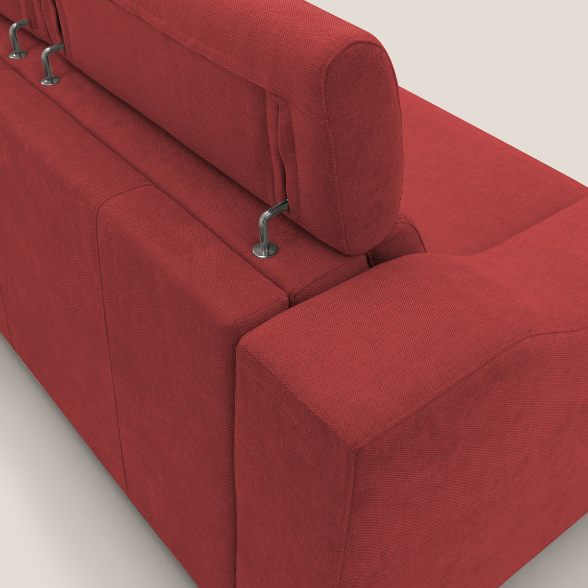 Bomber divano letto matrimoniale con poggiatesta in tessuto impermeabile T14 rosso - divitt.sbs
