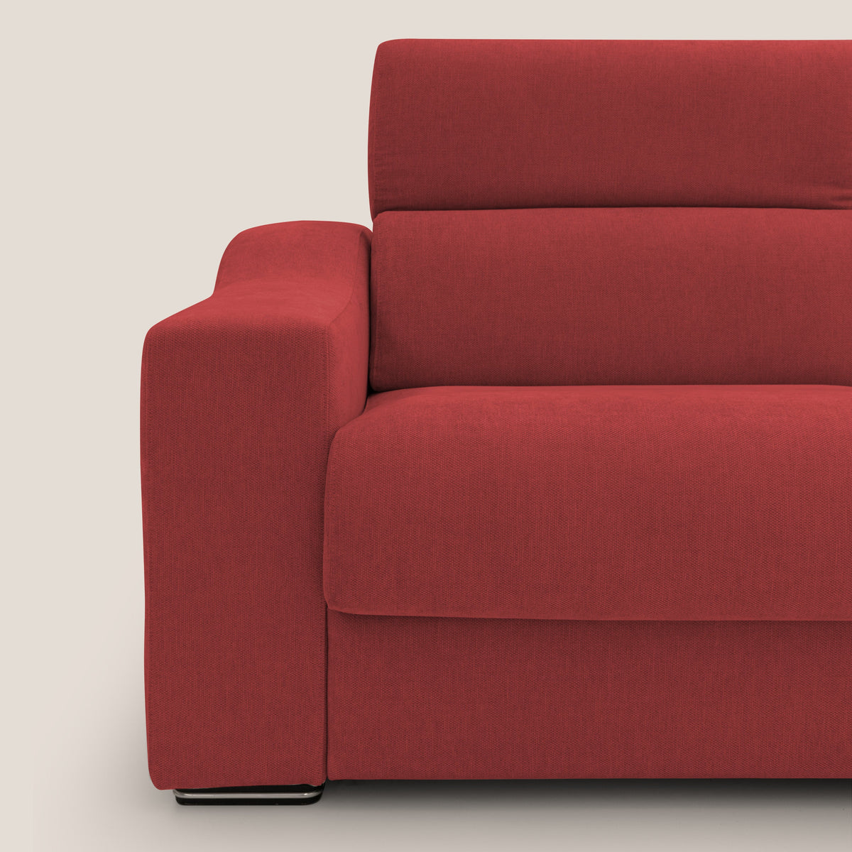 Bomber divano letto matrimoniale con poggiatesta in tessuto impermeabile T14 rosso - divitt.sbs