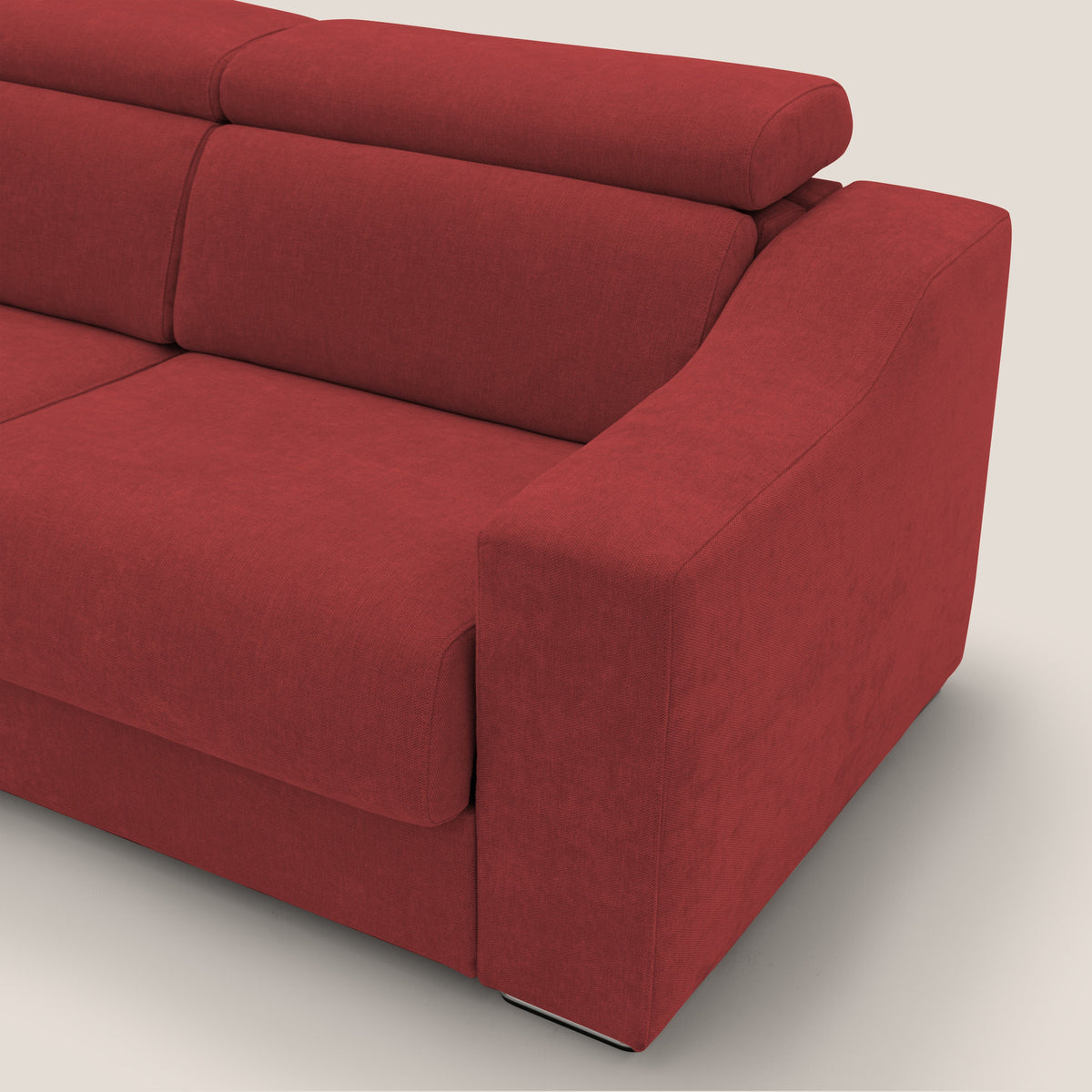 Bomber divano letto matrimoniale con poggiatesta in tessuto impermeabile T14 rosso - divitt.sbs