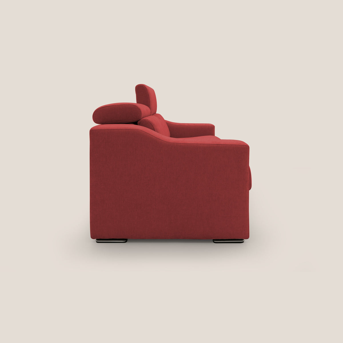 Bomber divano letto matrimoniale con poggiatesta in tessuto impermeabile T14 rosso - divitt.sbs
