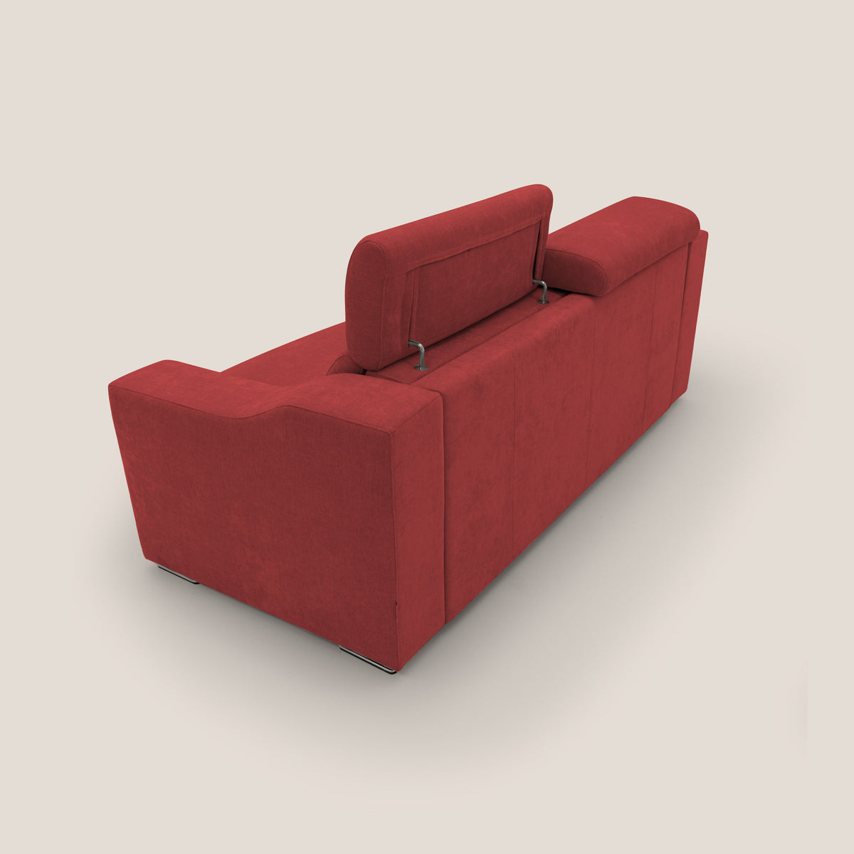 Bomber divano letto matrimoniale con poggiatesta in tessuto impermeabile T14 rosso - divitt.sbs
