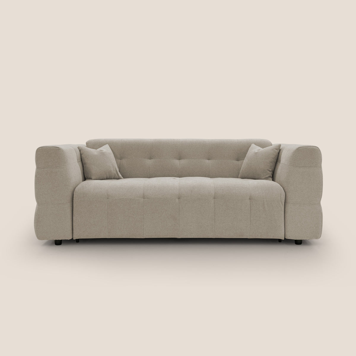 Tender Divano letto matrimoniale dal design innovativo in tessuto bouclet impermeabile T07 beige - divitt.sbs