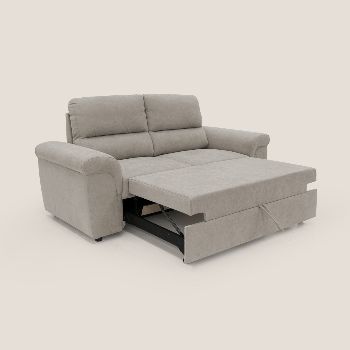 Minerva divano con pouf estraibile poggiapiedi in tessuto morbido impermeabile T02 beige - divitt.sbs