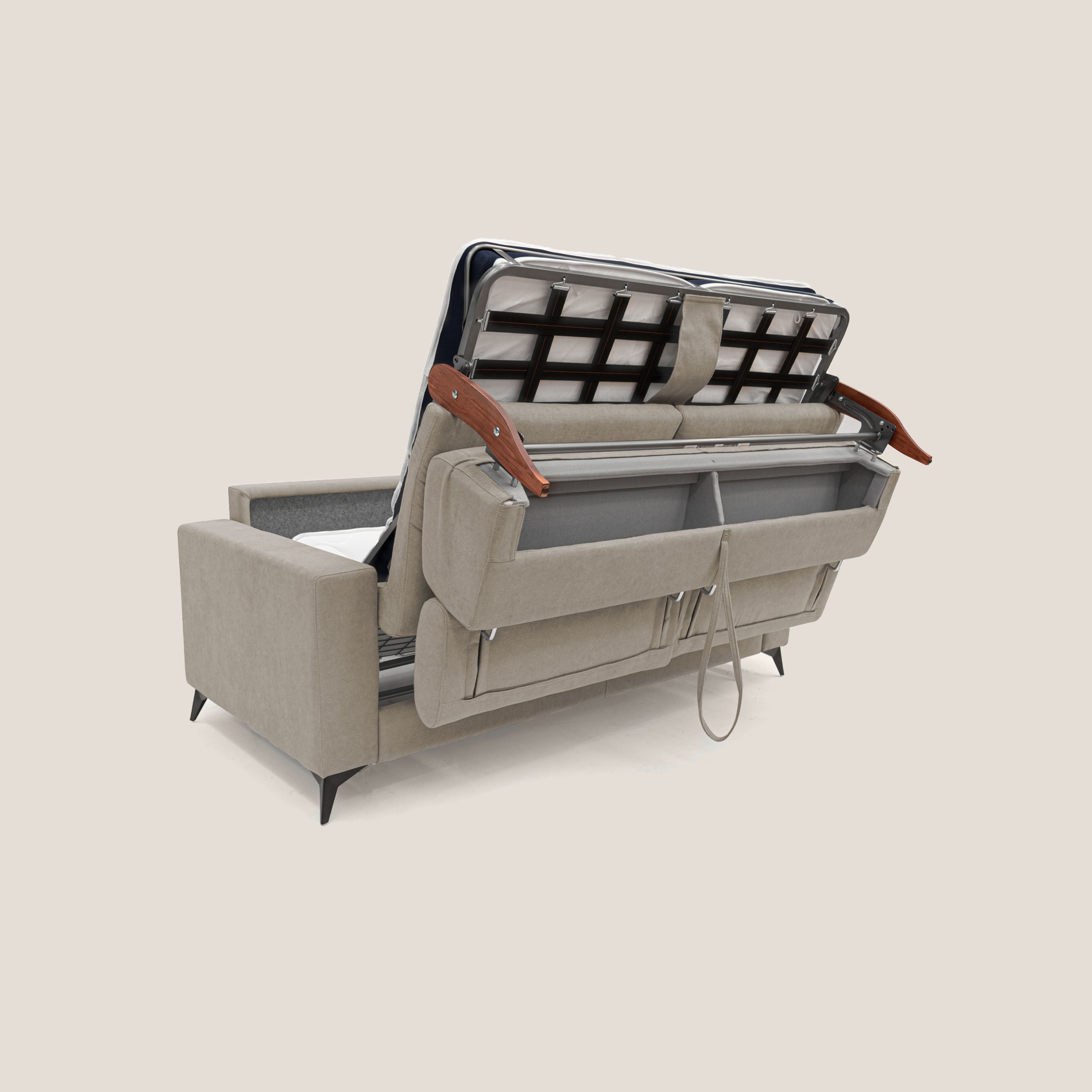 Pegaso divano letto con poggiatesta reclinabili e rivestimento T02 beige - divitt.sbs