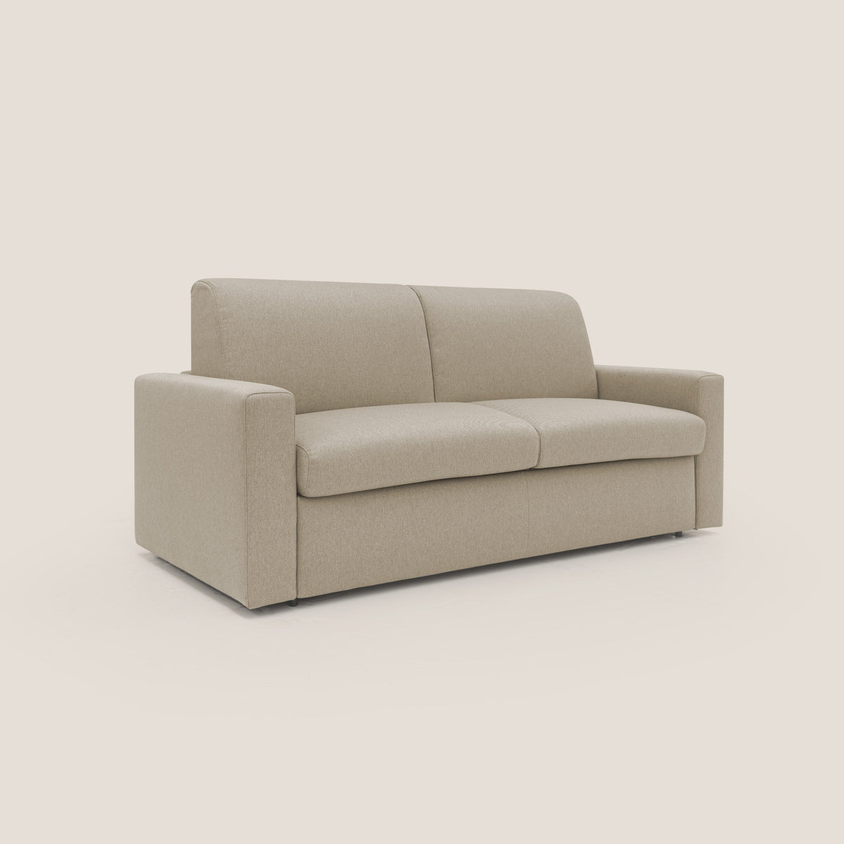 Kansas Divano letto matrimoniale alto 20 cm in tessuto impermeabile misto cotone T13 beige - divitt.sbs