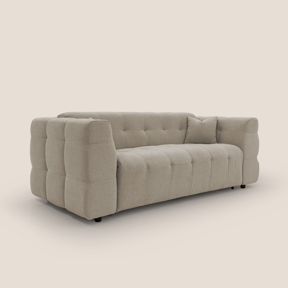 Tender Divano letto matrimoniale dal design innovativo in tessuto bouclet impermeabile T07 beige - divitt.sbs