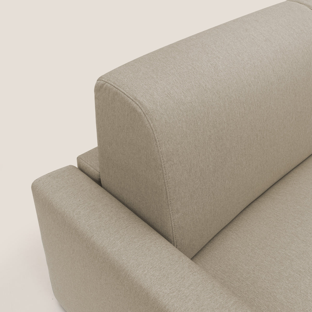 Kansas Divano letto matrimoniale alto 20 cm in tessuto impermeabile misto cotone T13 beige - divitt.sbs