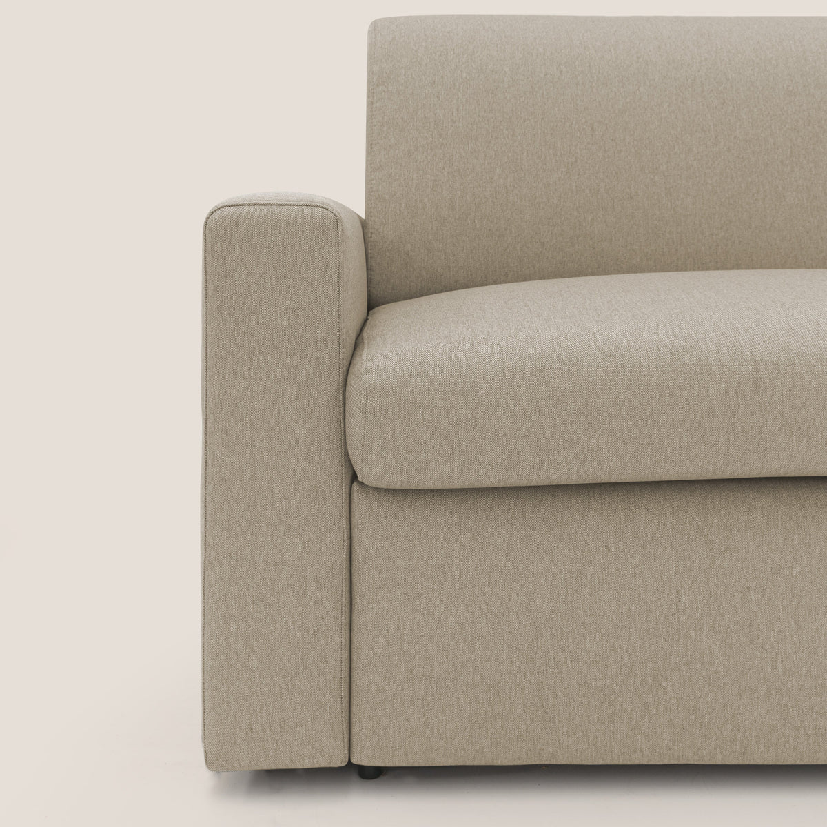 Kansas Divano letto matrimoniale alto 20 cm in tessuto impermeabile misto cotone T13 beige - divitt.sbs