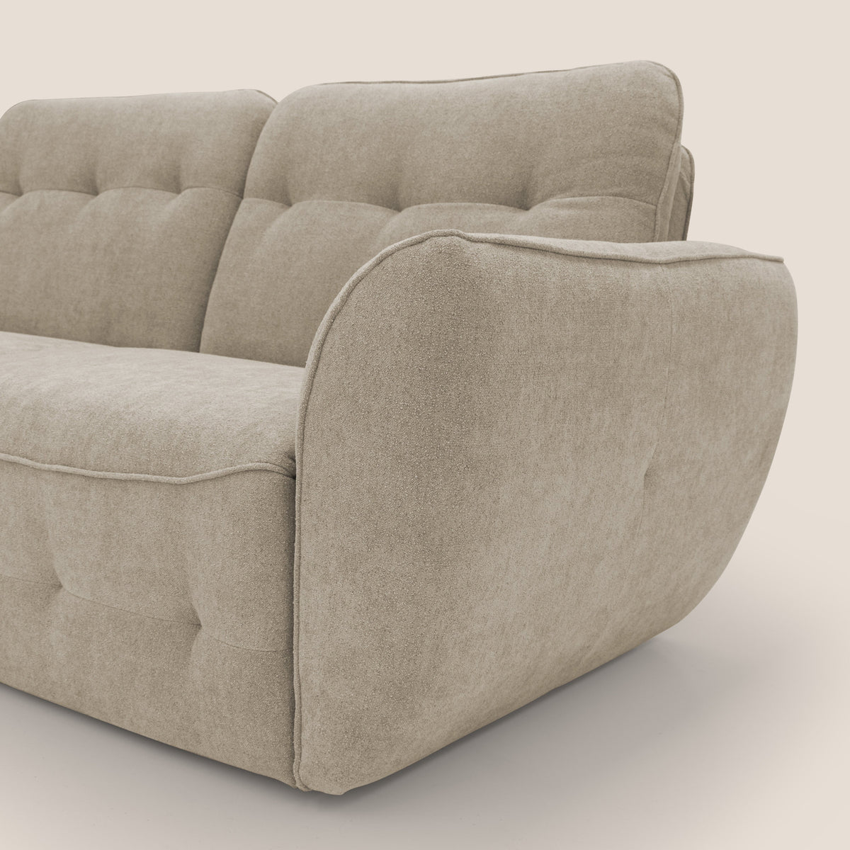 Cerbero divano 2 e 3 posti in morbido bouclé impermeabile T07 beige - divitt.sbs