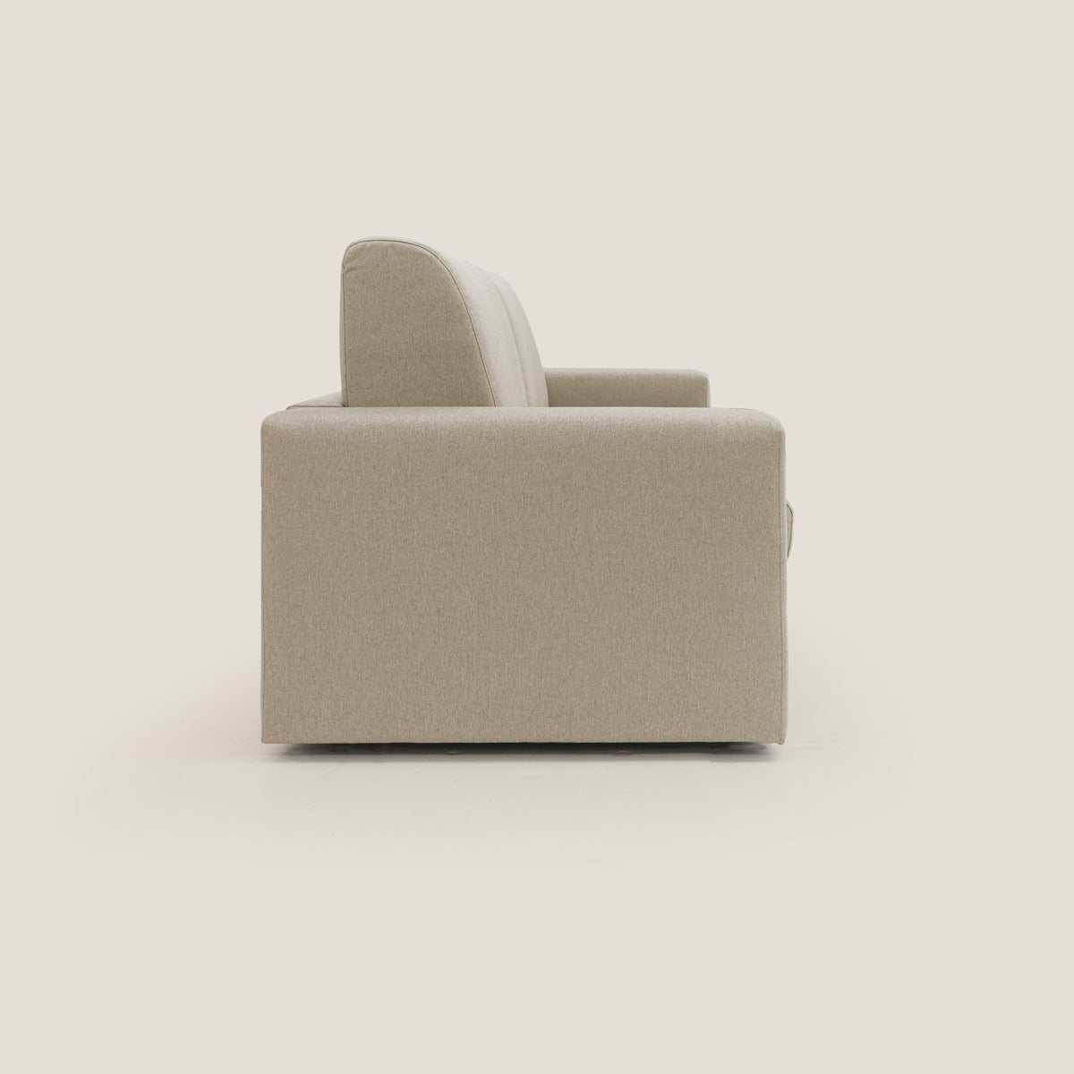 Kansas Divano letto matrimoniale alto 20 cm in tessuto impermeabile misto cotone T13 beige - divitt.sbs