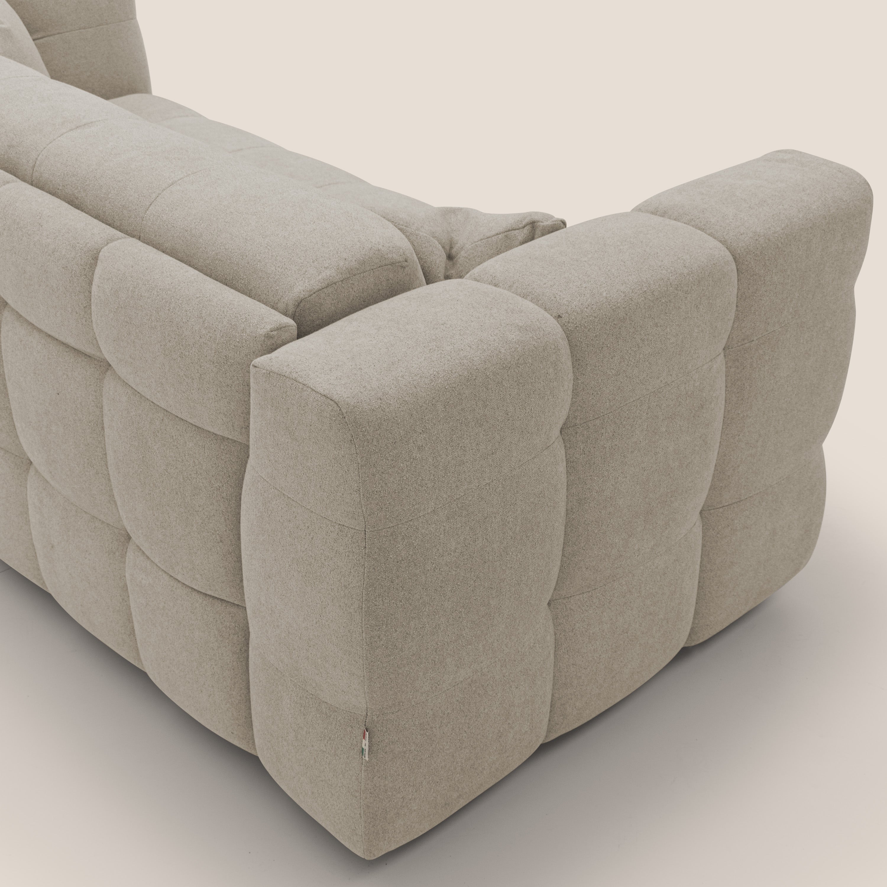 Tender Divano letto matrimoniale dal design innovativo in tessuto bouclet impermeabile T07 beige - divitt.sbs