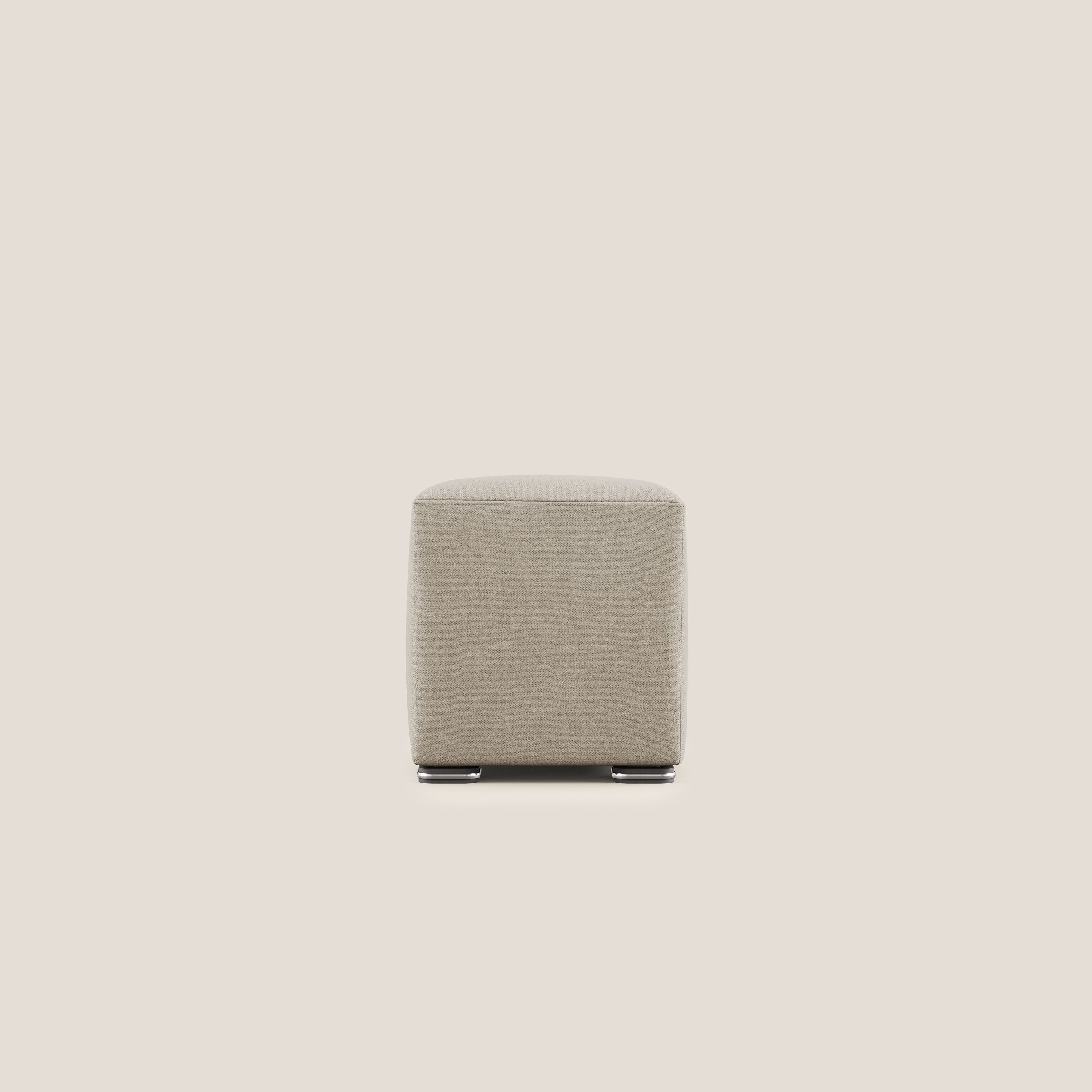 Cube pouf in tessuto morbido impermeabile T02 beige - divitt.sbs