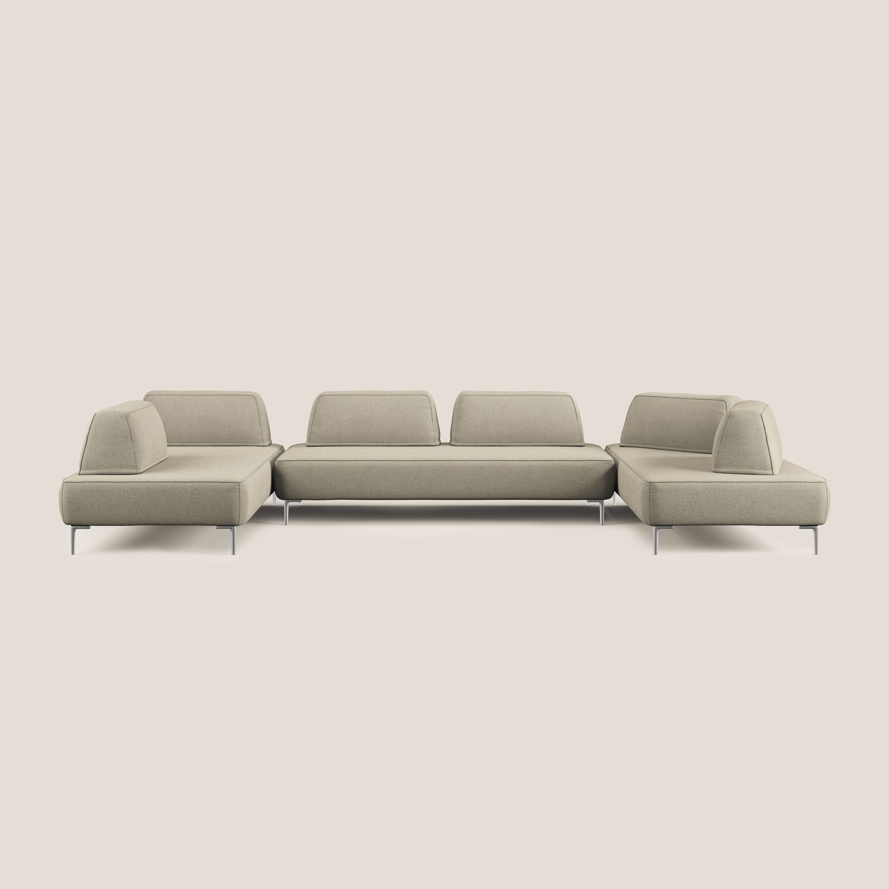 Newton divano panoramico modulare con schienali movibili T07 beige - divitt.sbs