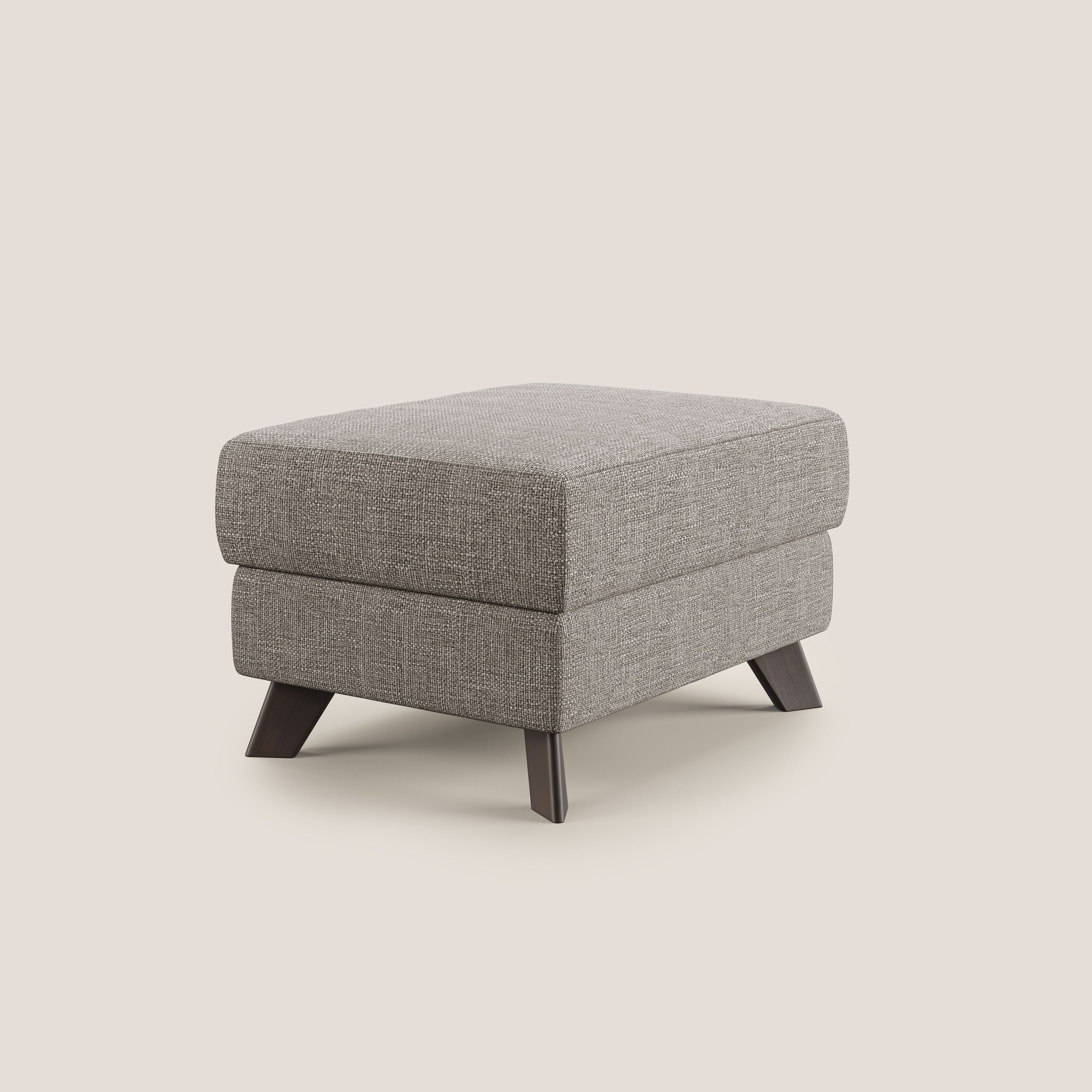 Moon Pouf contenitore e piedini alti in tessuto morbido ad intreccio soft-touch impermeabile T06 tortora - divitt.sbs