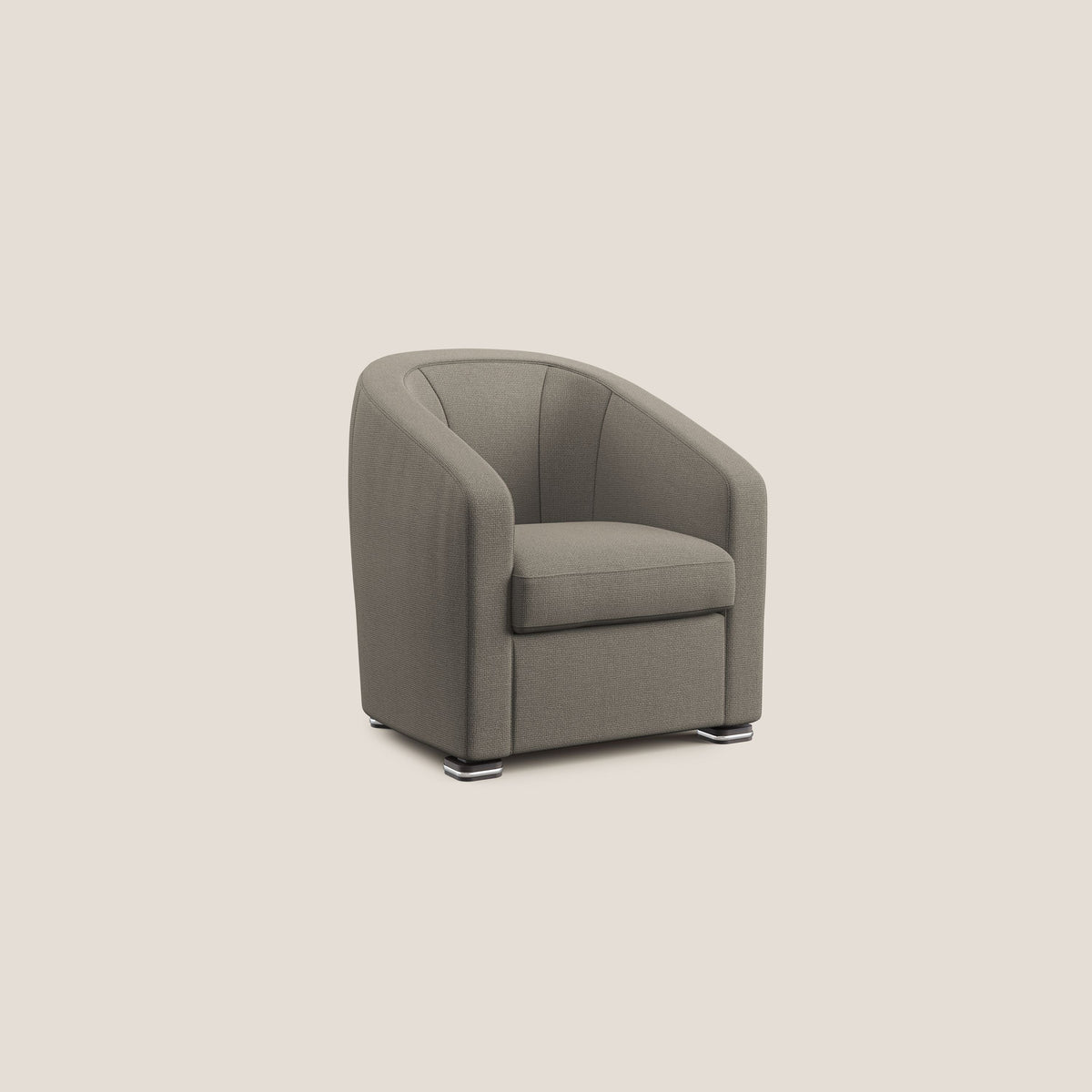 Cloe Poltroncina in tessuto smacchiabile con acqua QuickClean T08 tortora - divitt.sbs