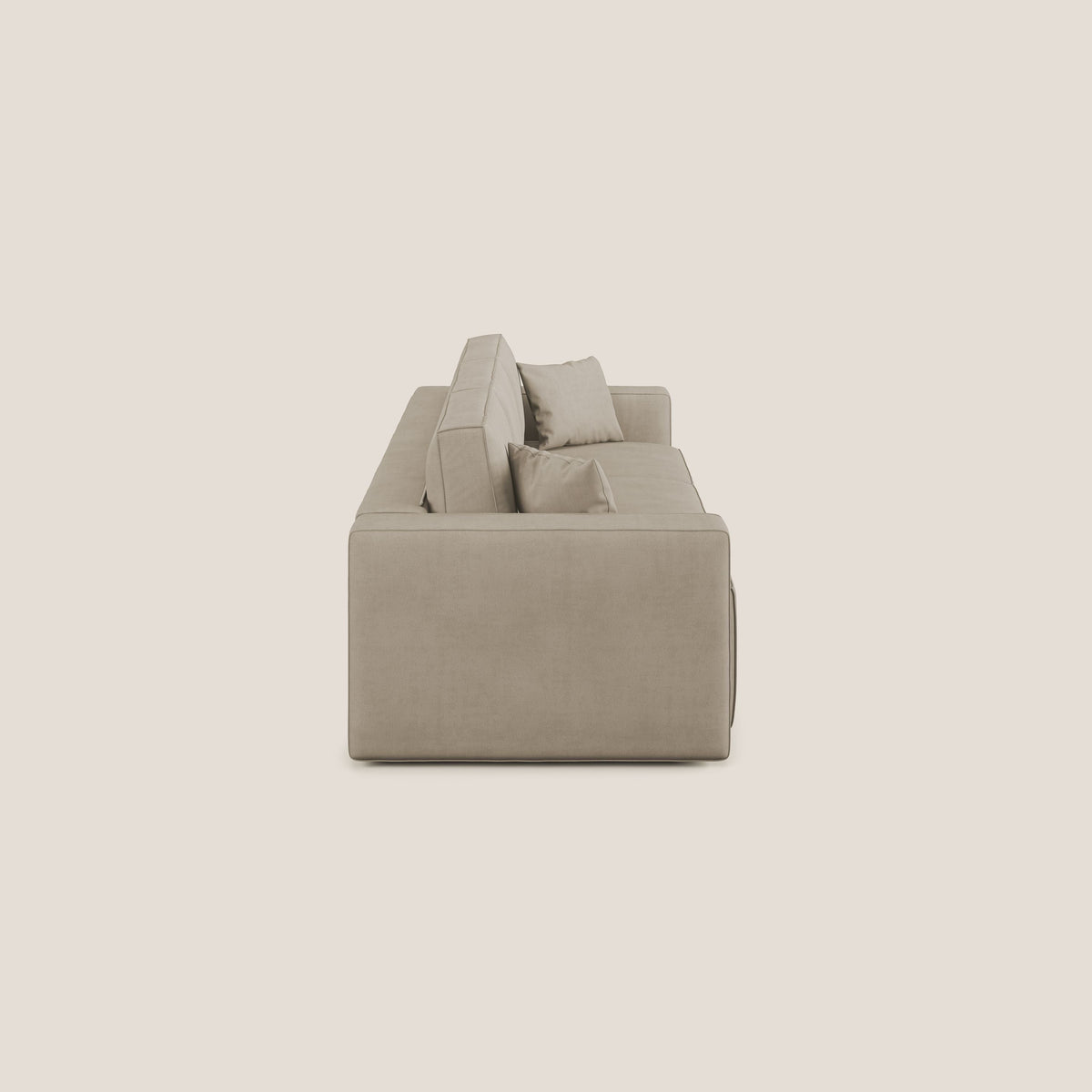 Morfeo divano con 3 sedute estraibili in morbido tessuto impermeabile T02 beige - divitt.sbs