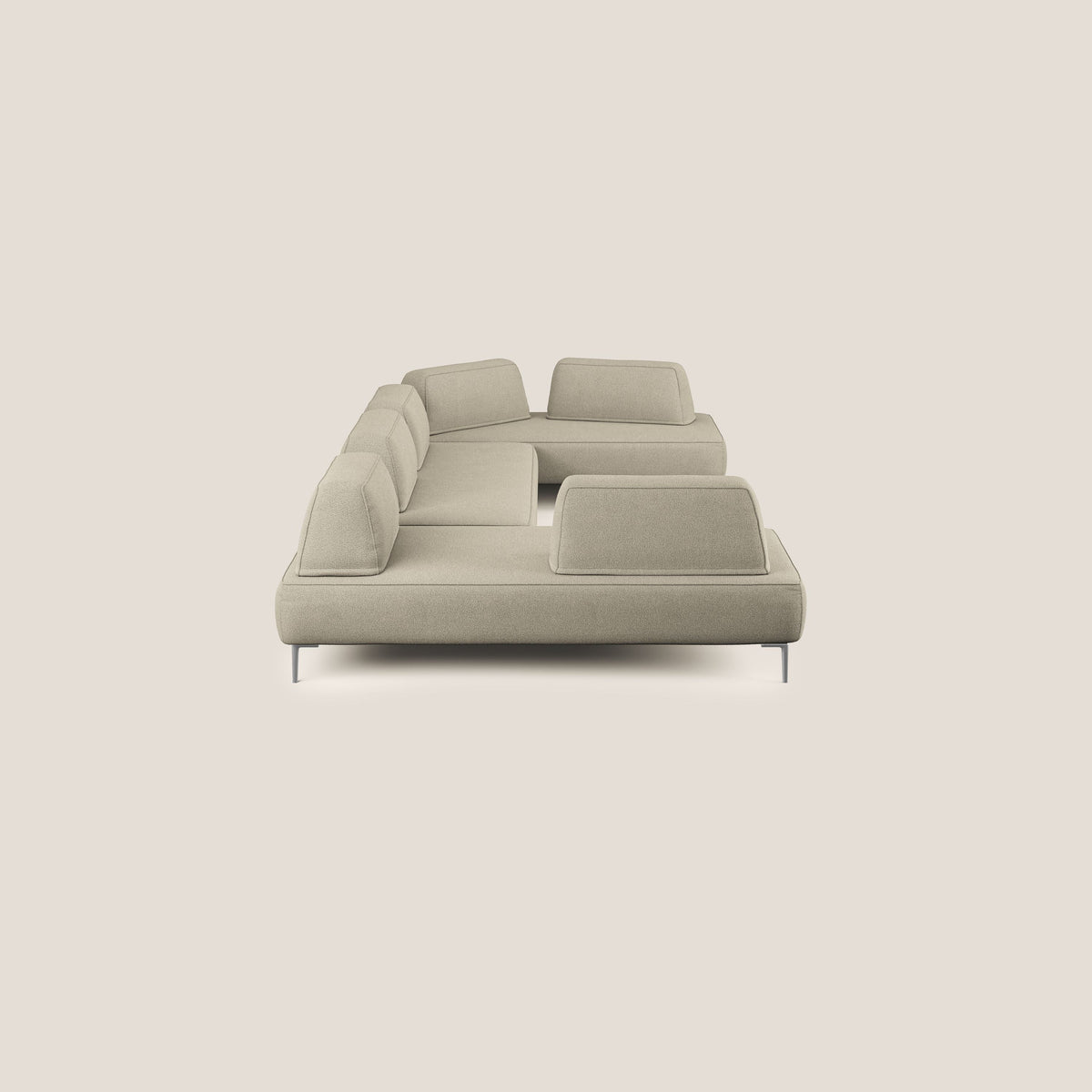 Newton divano panoramico modulare con schienali movibili T07 beige - divitt.sbs