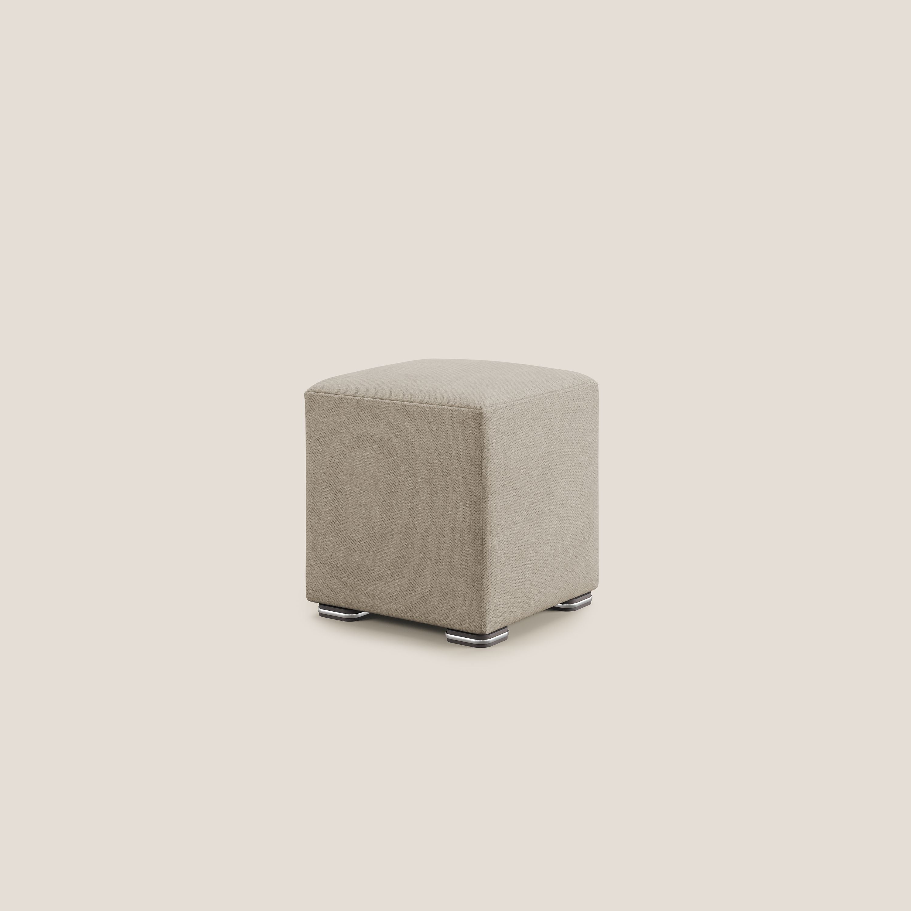 Cube pouf in tessuto morbido impermeabile T02 beige - divitt.sbs