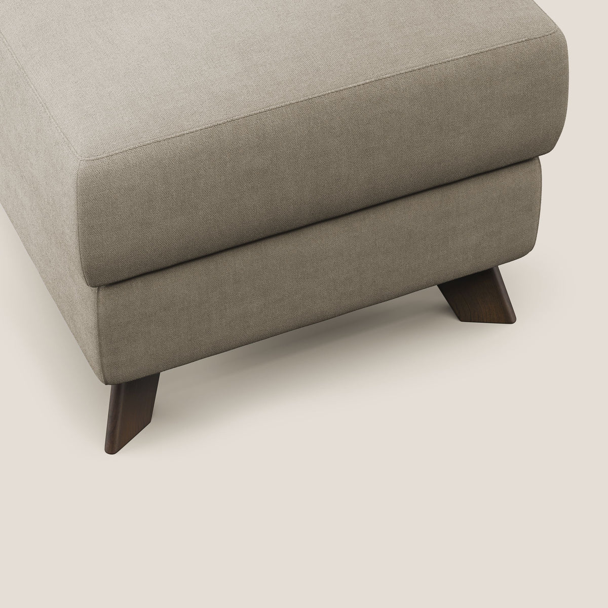 Moon Pouf contenitore e piedini alti in tessuto morbido impermeabile T02 beige - divitt.sbs