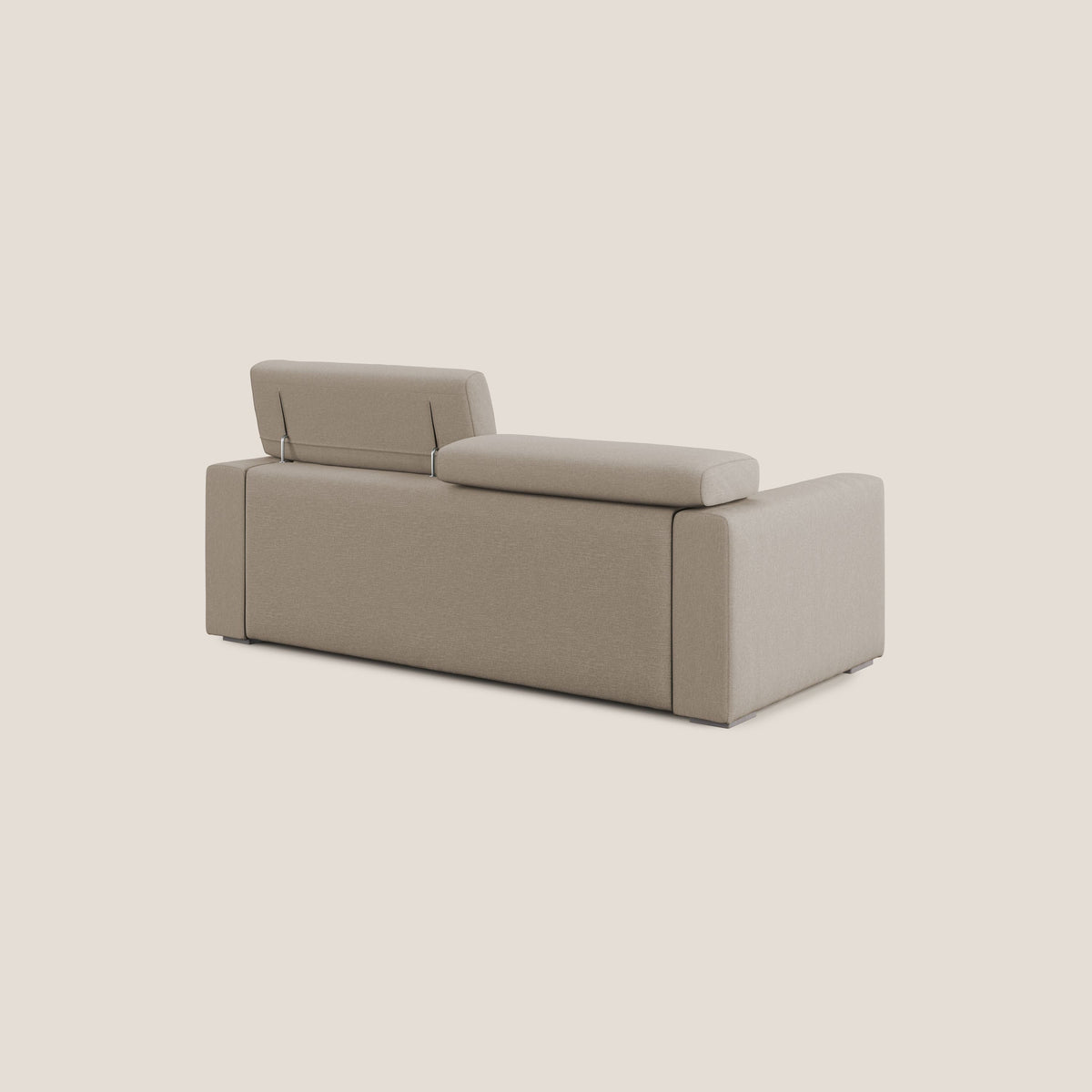 Dylan divano allungabile con pouf estraibile poggiapiedi in tessuto simil cotone impermeabile T13 beige - divitt.sbs