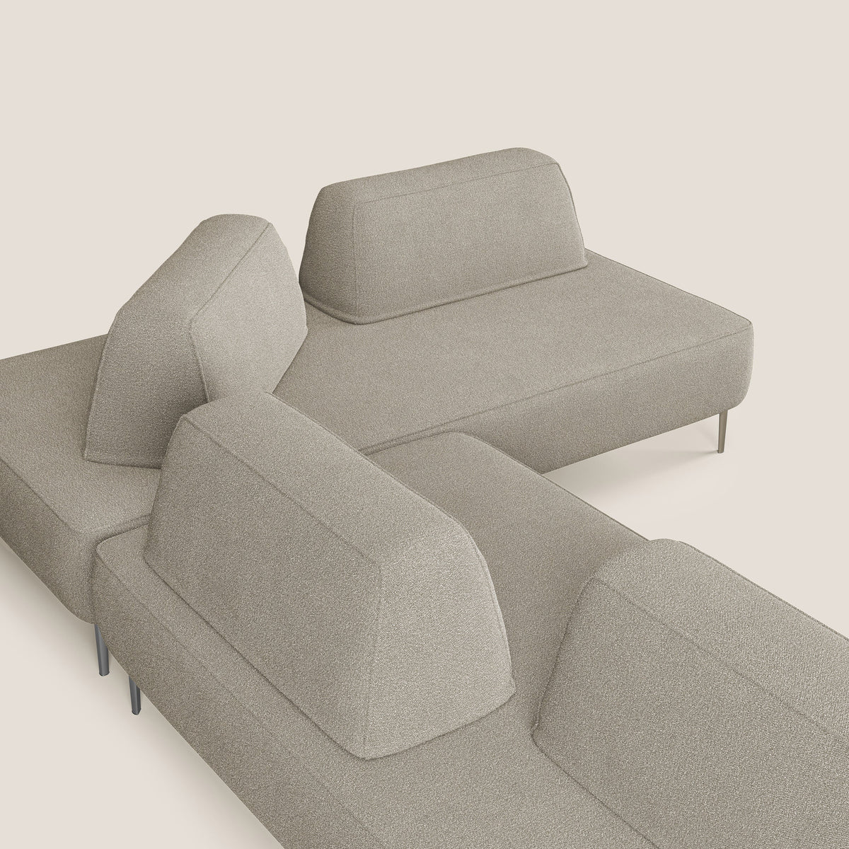 Newton divano angolare modulare con schienali movibili T07 beige - divitt.sbs