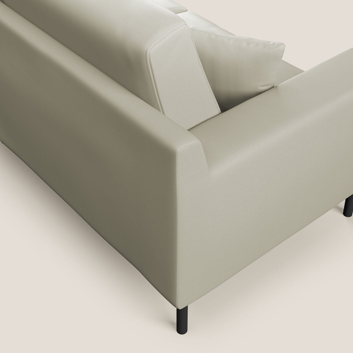 Uranio divano moderno lineare in Ecopelle impermeabile T04 tortora - divitt.sbs