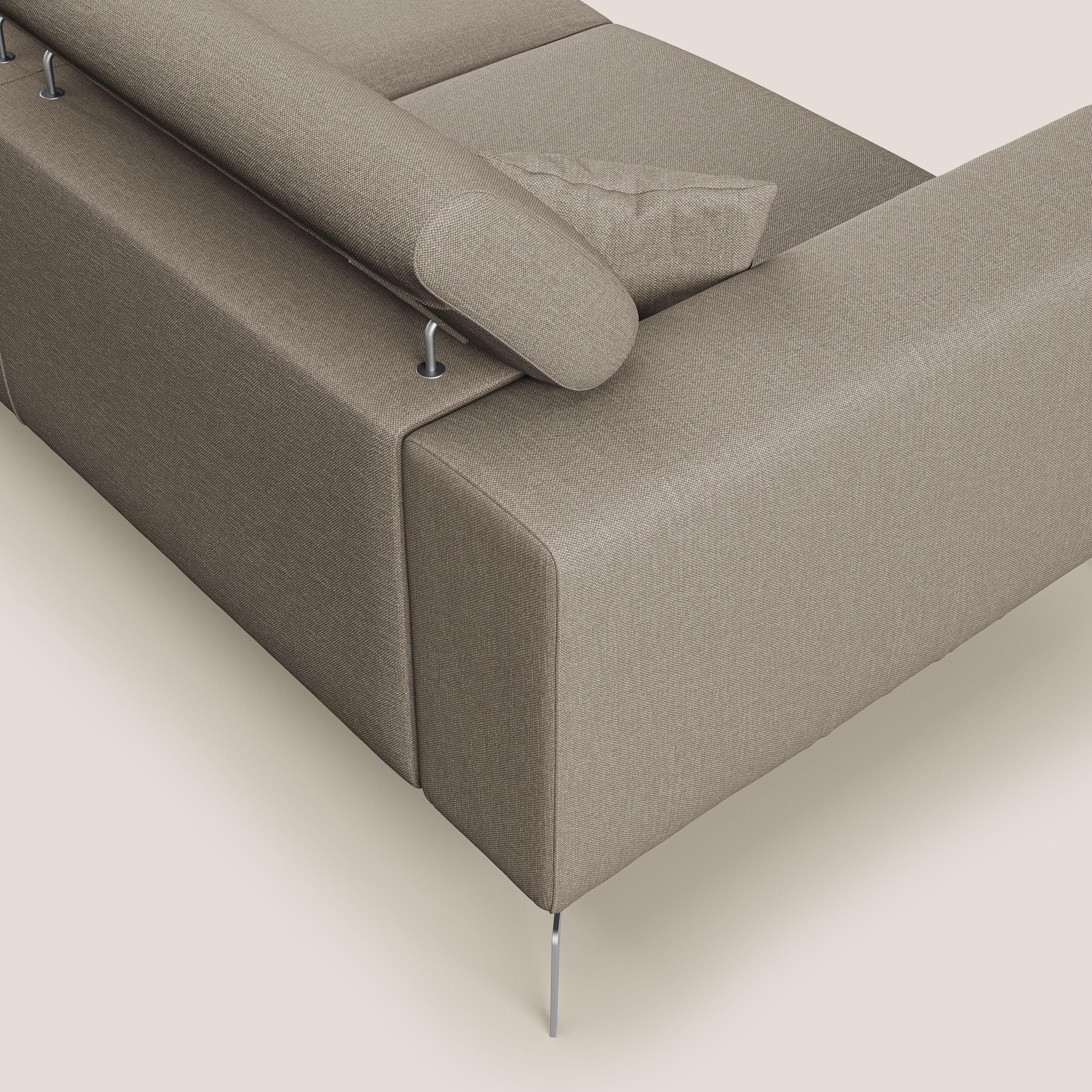 Blade Divano con poggiatesta reclinabili in tessuto impermeabile misto cotone T13 beige - divitt.sbs