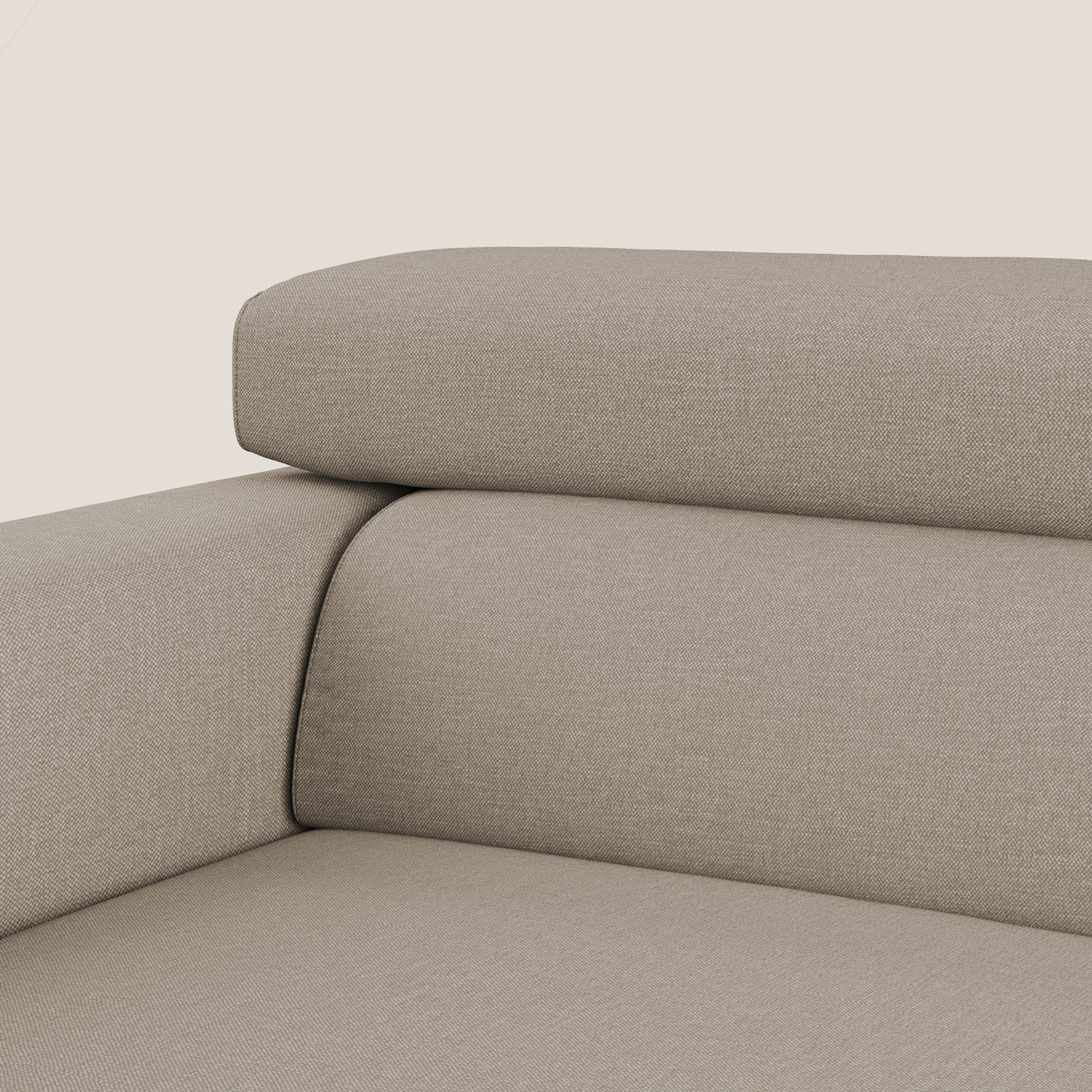 Dylan divano allungabile con pouf estraibile poggiapiedi in tessuto simil cotone impermeabile T13 beige - divitt.sbs
