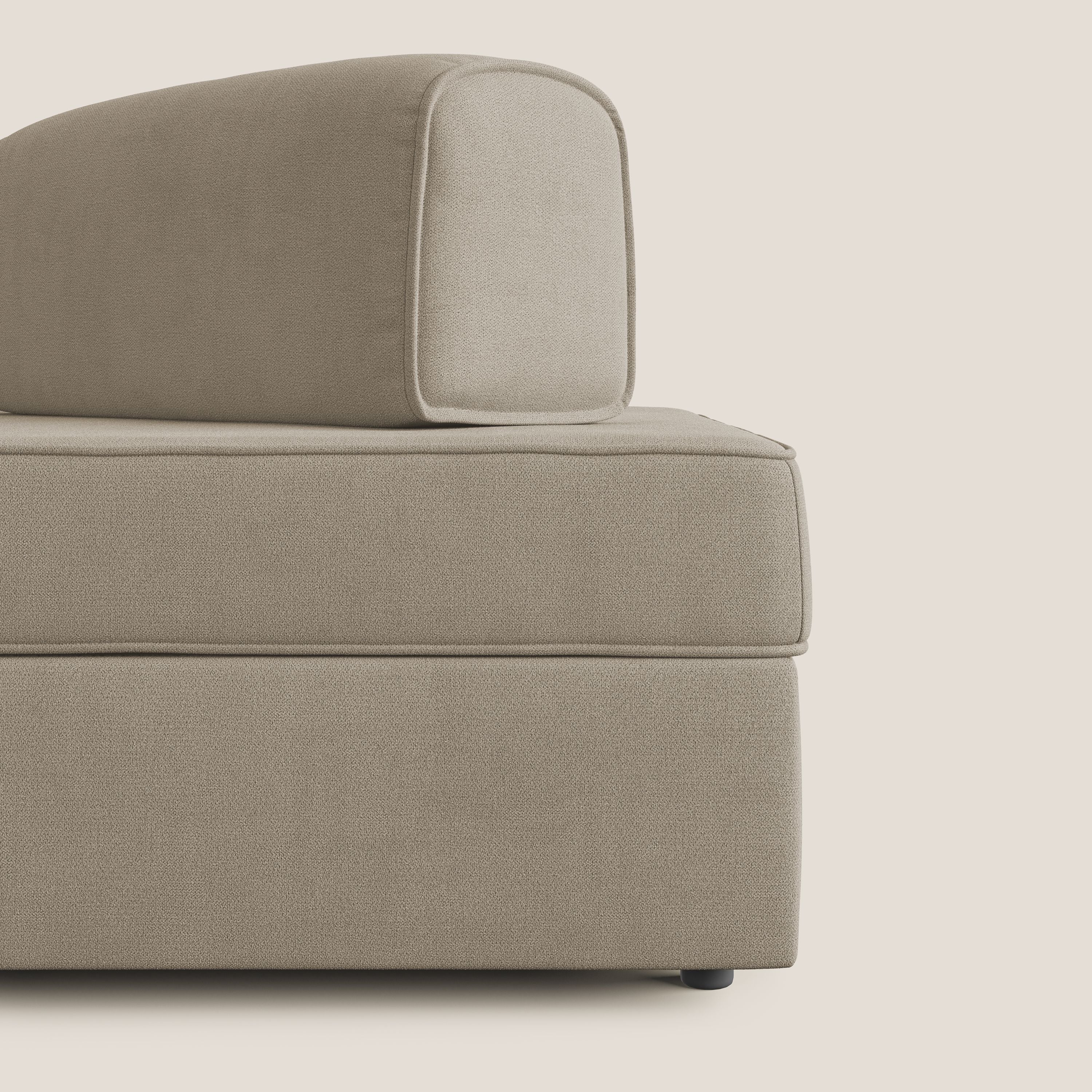 Liberty divano con pouf estraibile e schienali movibili in tessuto morbido impermeabile T02 beige - divitt.sbs