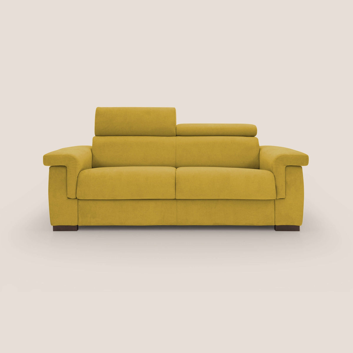 Bjorn divano letto sfoderabile con materasso H18 cm e poggiatesta reclinabili in tessuto impermeabile T02 giallo - divitt.sbs