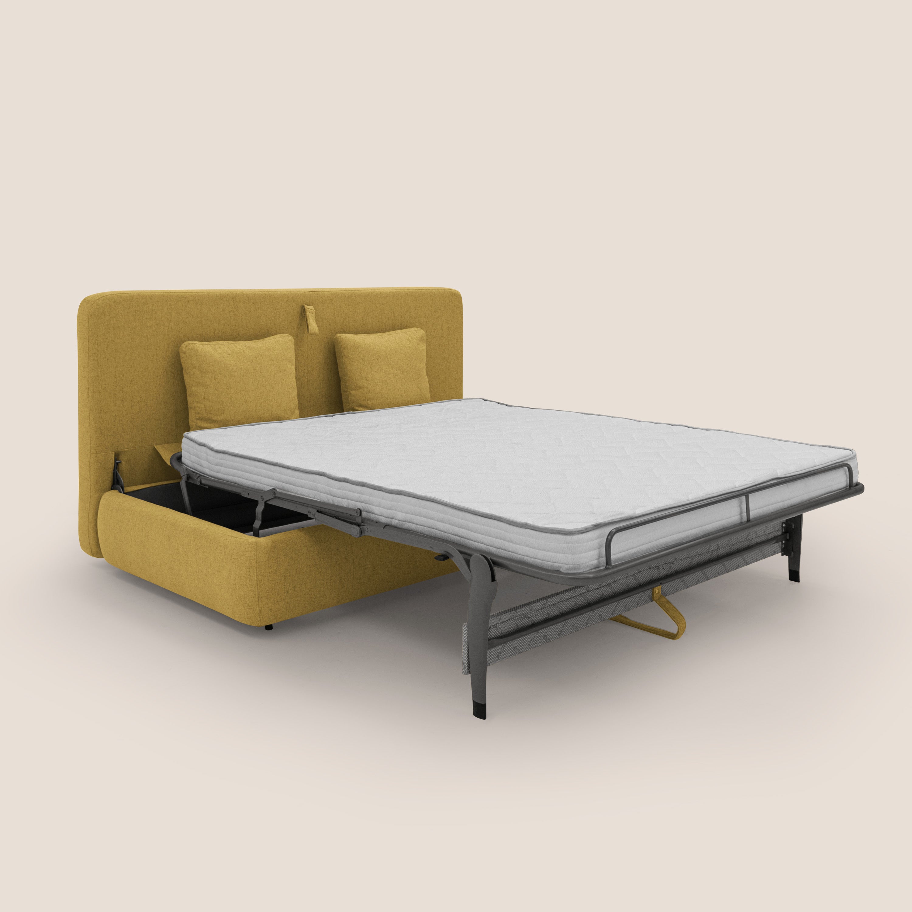 Gransasso Divano letto matrimoniale dal DESIGN innovativo in tessuto impermeabile T03 giallo - divitt.sbs