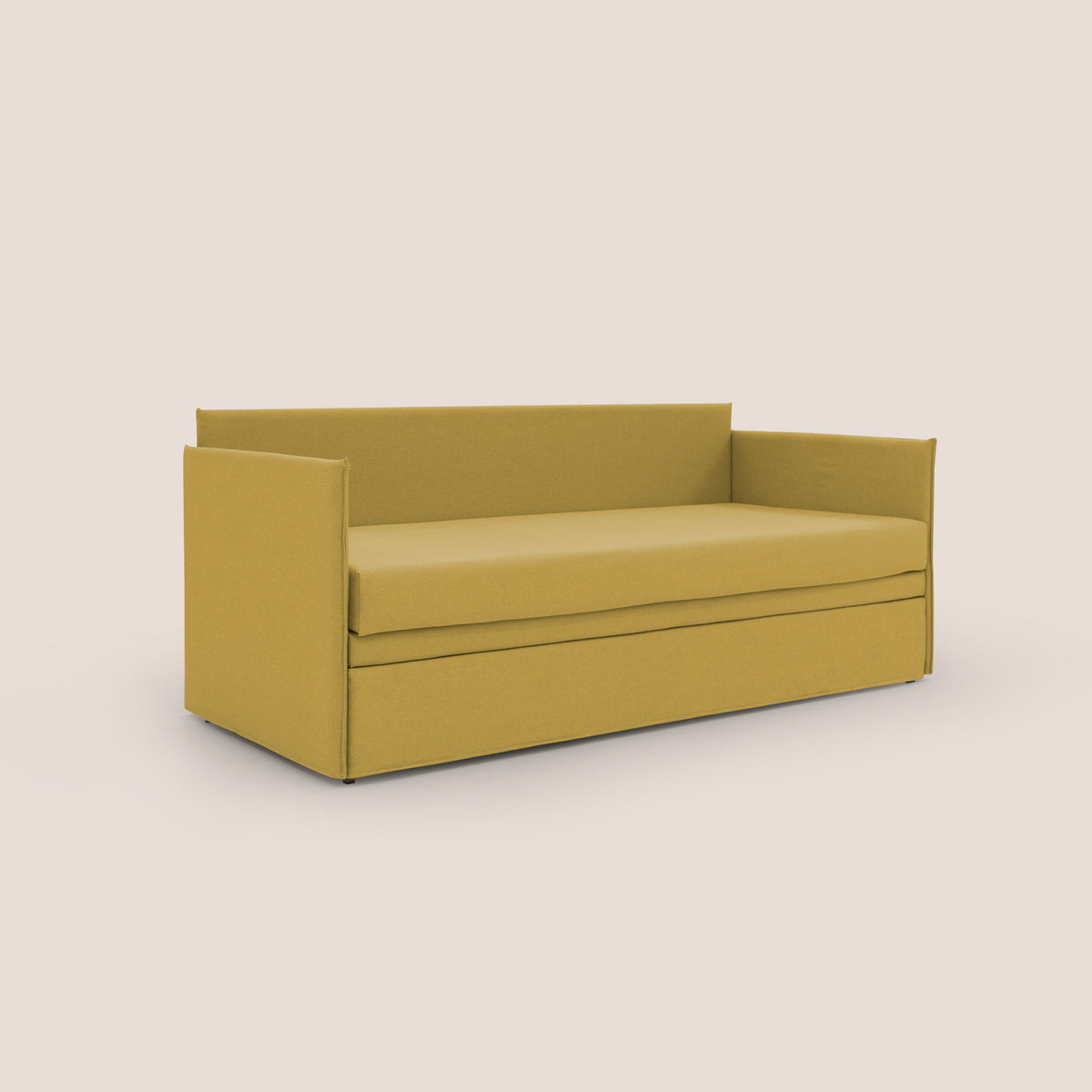 Brenta Divano duplex con doppio letto in tessuto simil cotone impermeabile T13 giallo - divitt.sbs