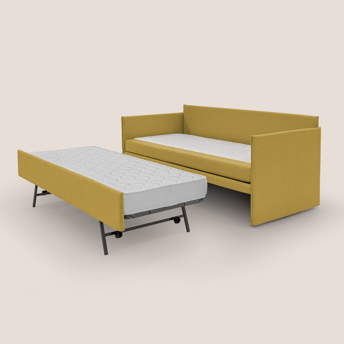 Brenta Divano duplex con doppio letto in tessuto simil cotone impermeabile T13 giallo - divitt.sbs