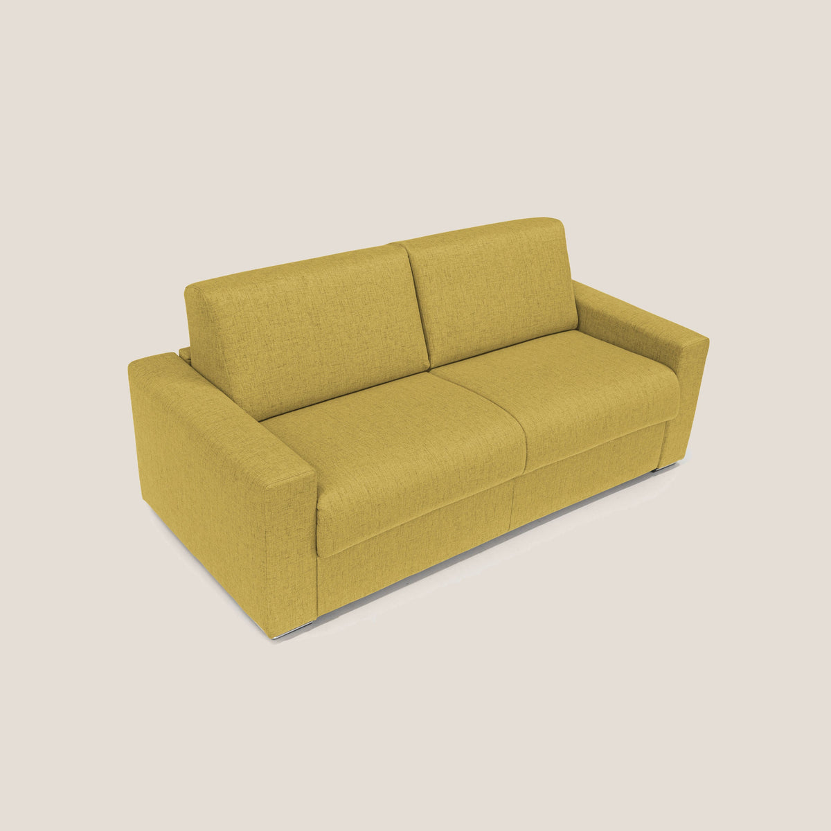 Nixon Divano letto matrimoniale con materasso 20 cm in tessuto impermeabile T03 giallo - divitt.sbs