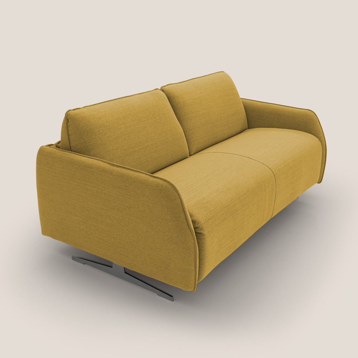 Texas Divano letto matrimoniale moderno in tessuto impermeabile T19 giallo - divitt.sbs