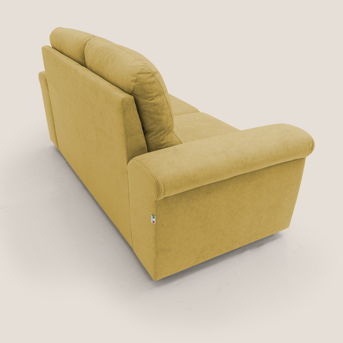 Minerva divano con pouf estraibile poggiapiedi in tessuto morbido impermeabile T02 giallo - divitt.sbs