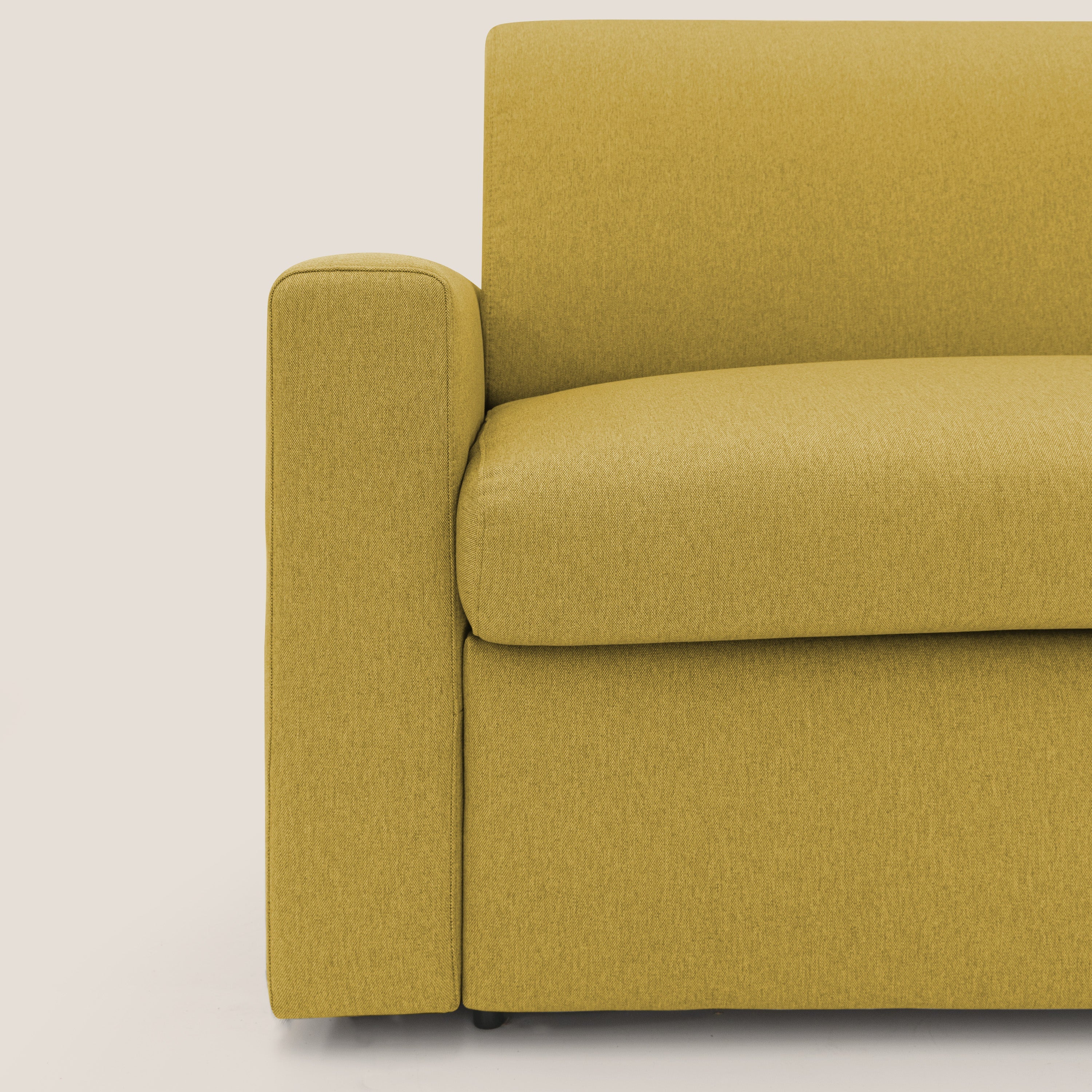 Kansas Divano letto matrimoniale alto 20 cm in tessuto impermeabile misto cotone T13 giallo - divitt.sbs