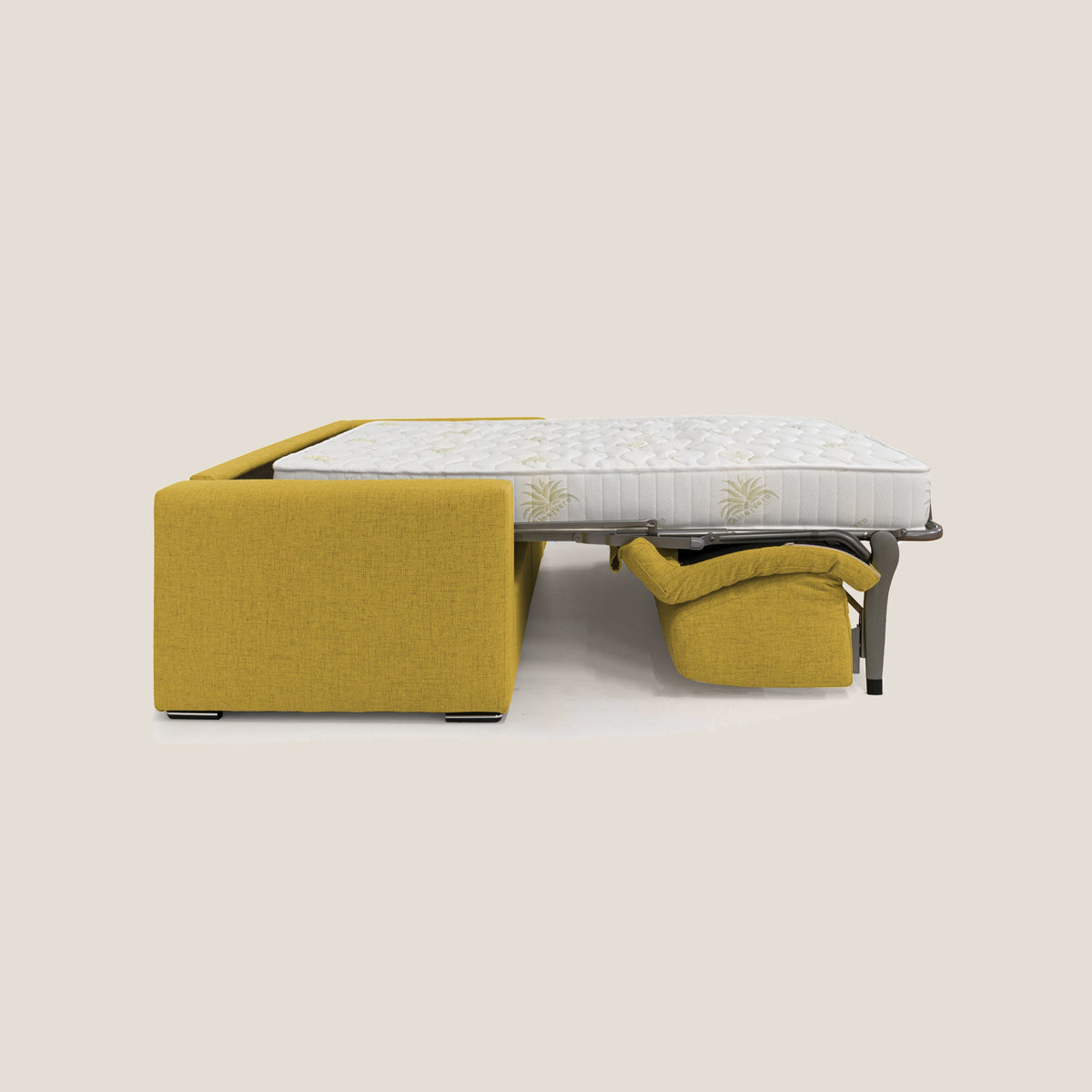 Nixon Divano letto matrimoniale con materasso 20 cm in tessuto impermeabile T03 giallo - divitt.sbs