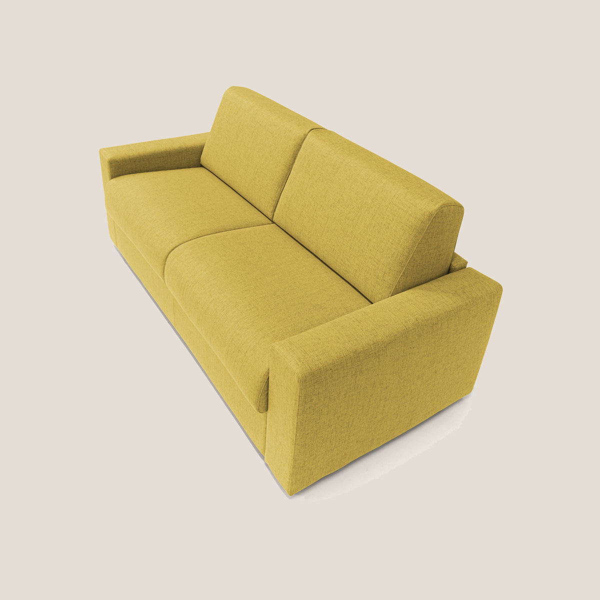 Nixon Divano letto matrimoniale con materasso 20 cm in tessuto impermeabile T03 giallo - divitt.sbs