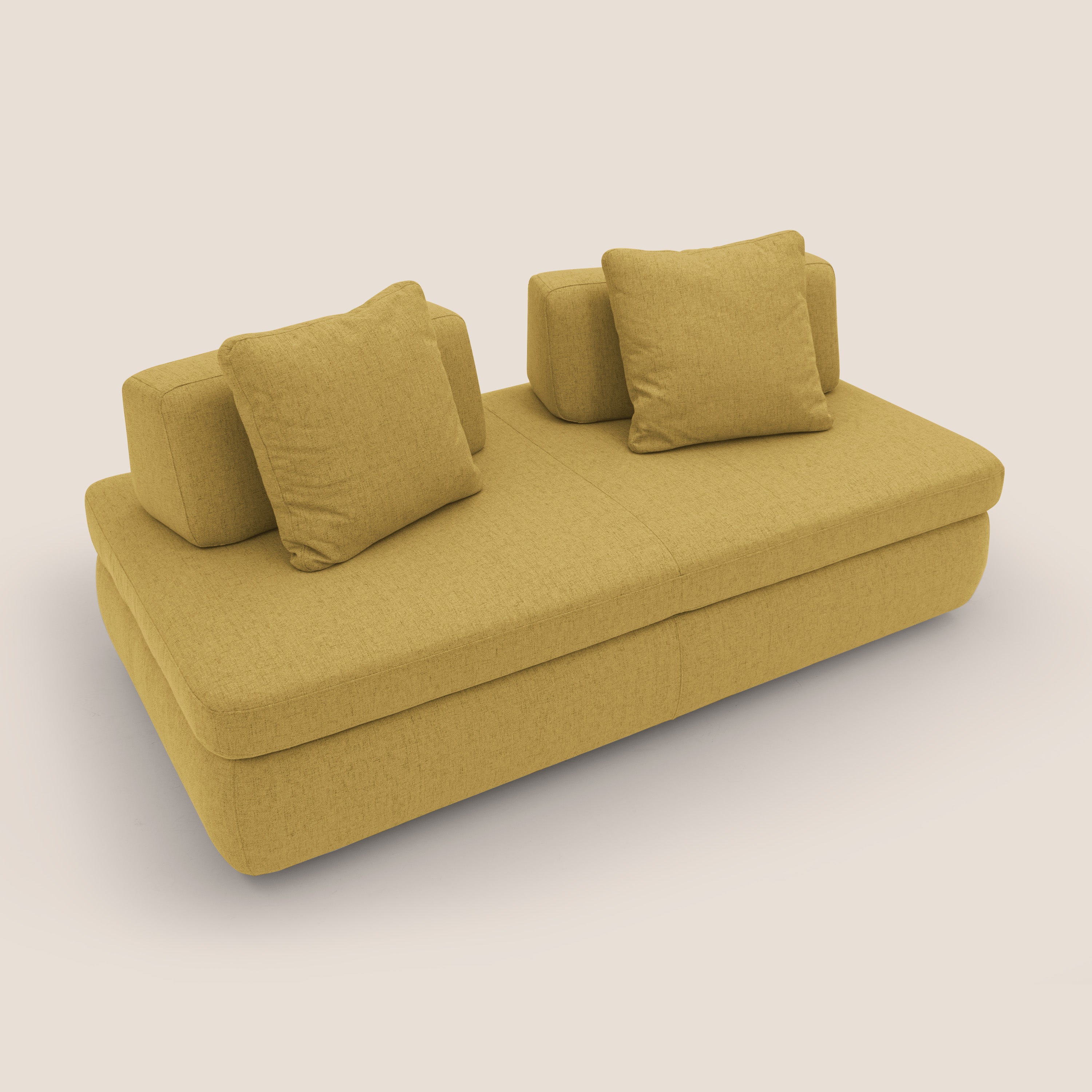 Gransasso Divano letto matrimoniale dal DESIGN innovativo in tessuto impermeabile T03 giallo - divitt.sbs
