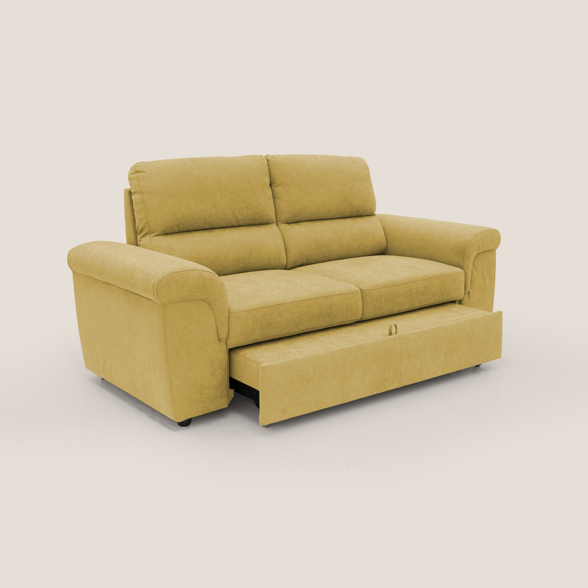 Minerva divano con pouf estraibile poggiapiedi in tessuto morbido impermeabile T02 giallo - divitt.sbs